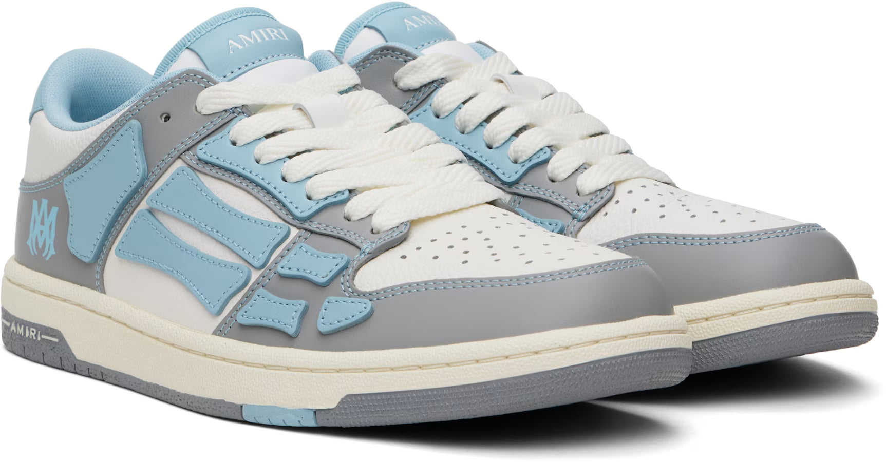 AMIRI Women Blue & White Varsity Skel Top Low Sneakers