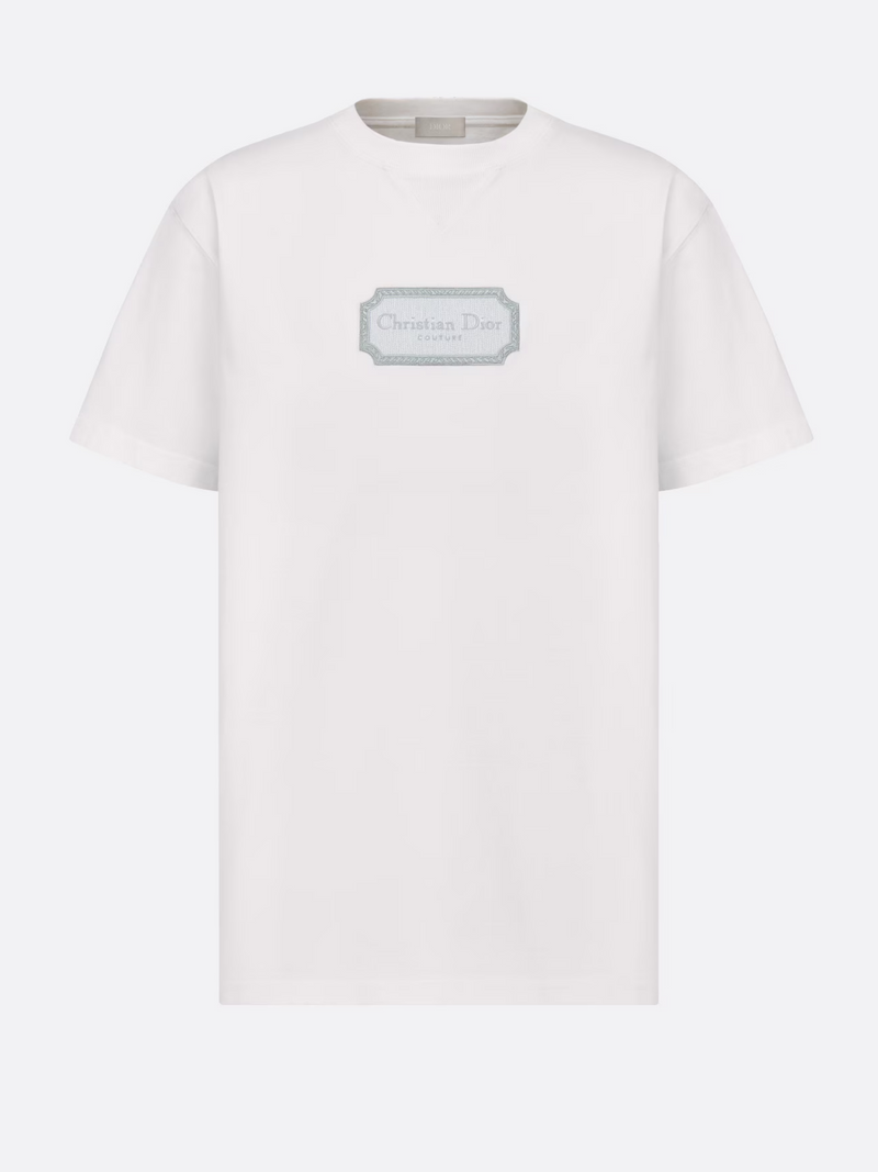 DIOR CHRISTIAN DIOR COUTURE PLAQUE TEE WHITE