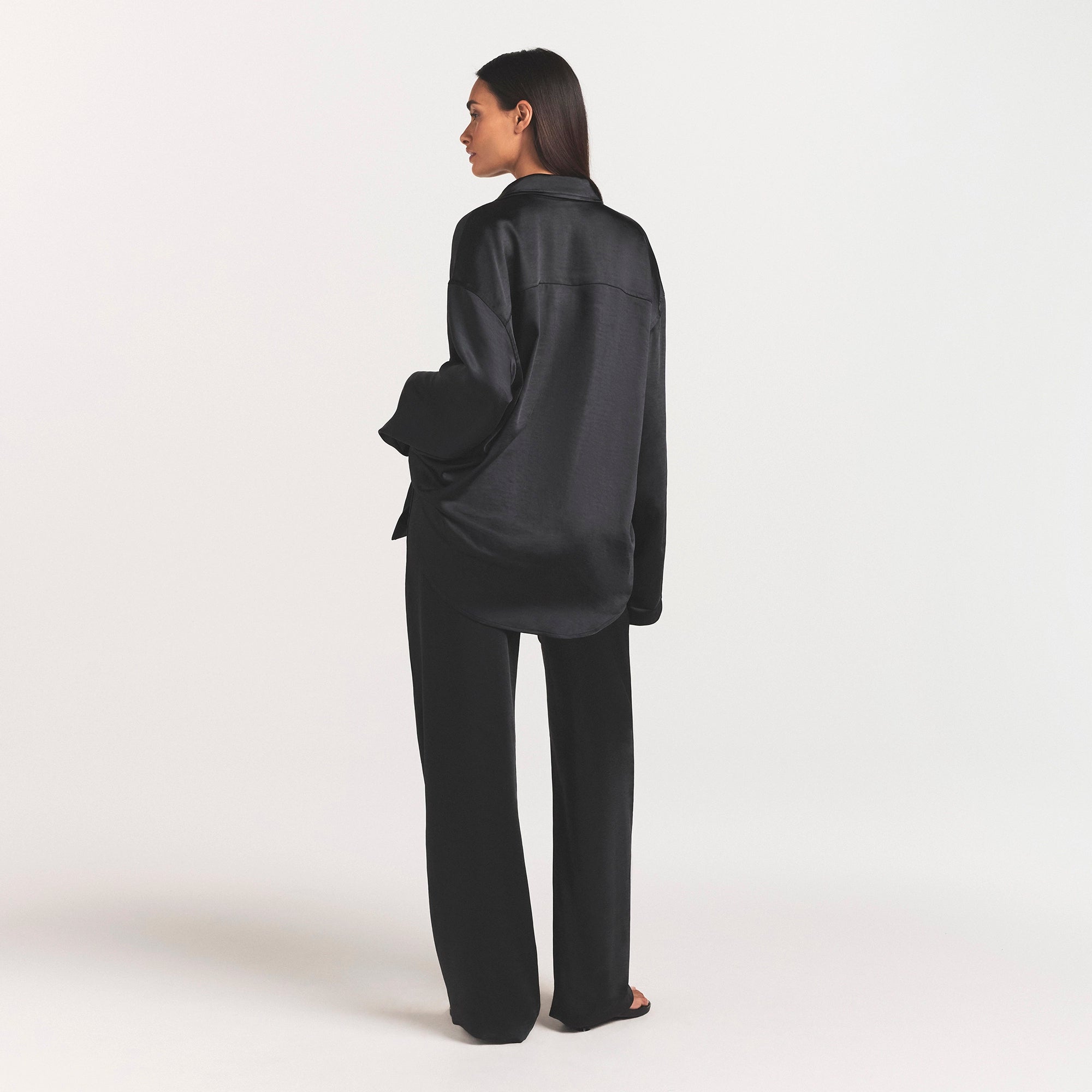 Lightweight Satin Straight Leg Pant