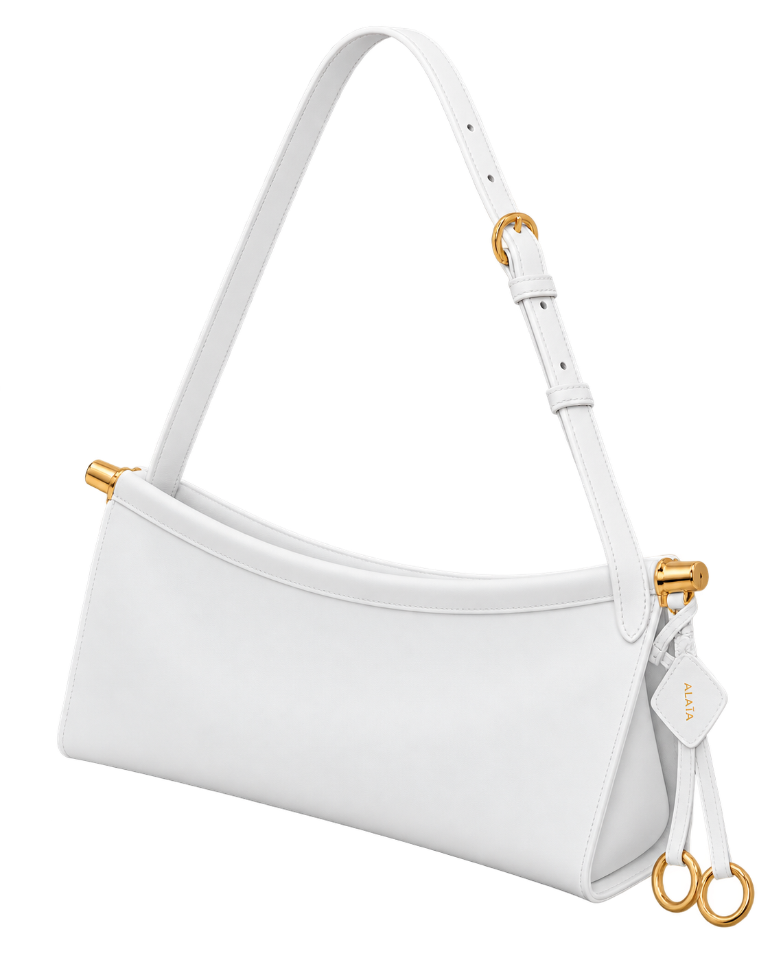 Optic White - Le Click East West Small Bag In Leather