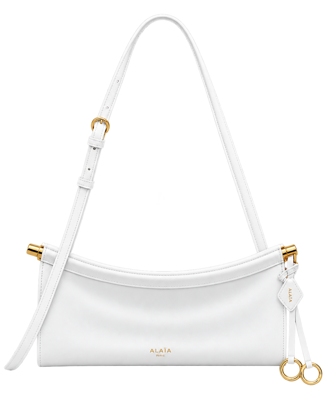 Optic White - Le Click East West Small Bag In Leather