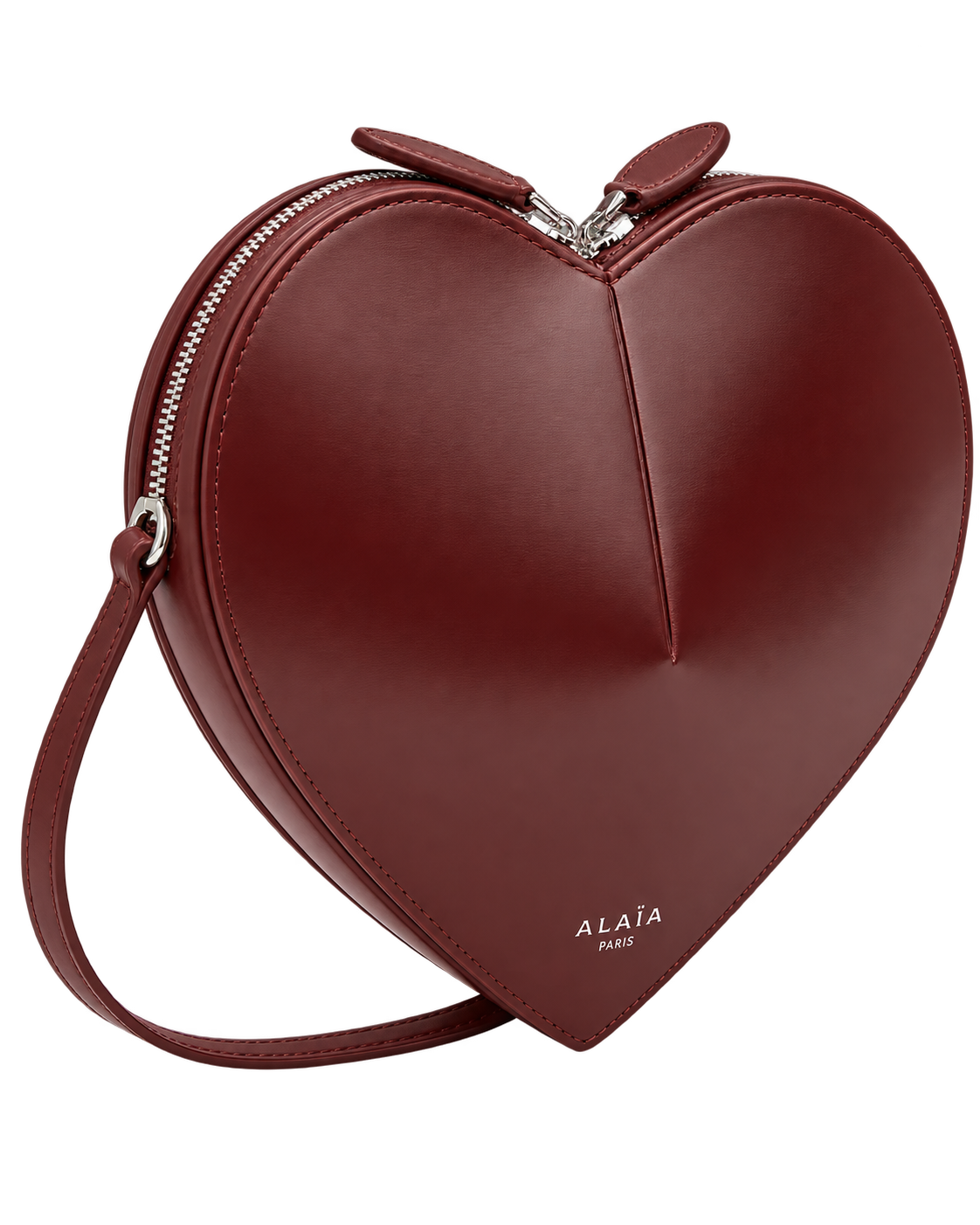 Heart-Shaped Premium Leather Crossbody Bag – Chocolate Brown