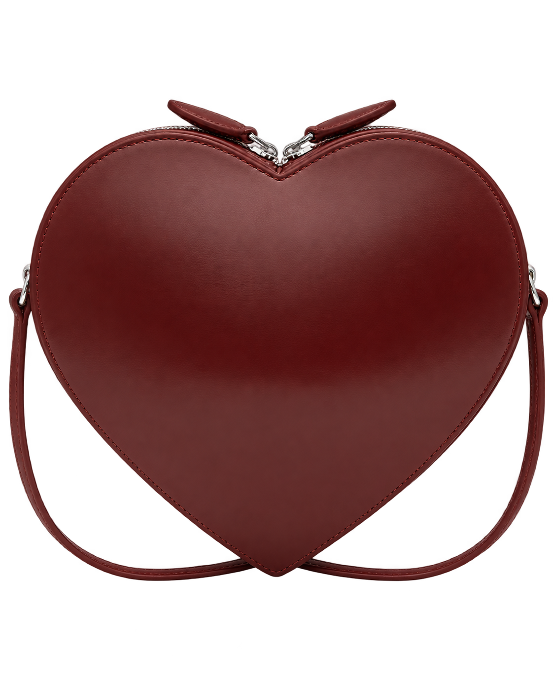 Heart-Shaped Premium Leather Crossbody Bag – Chocolate Brown