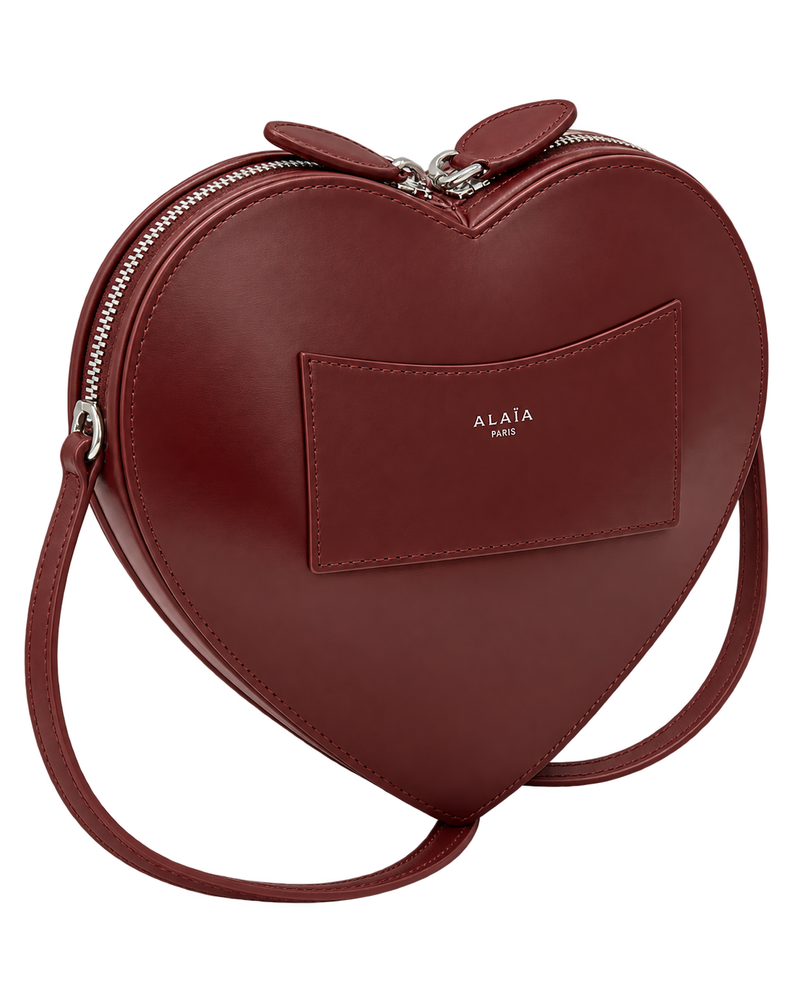 Heart-Shaped Premium Leather Crossbody Bag – Chocolate Brown