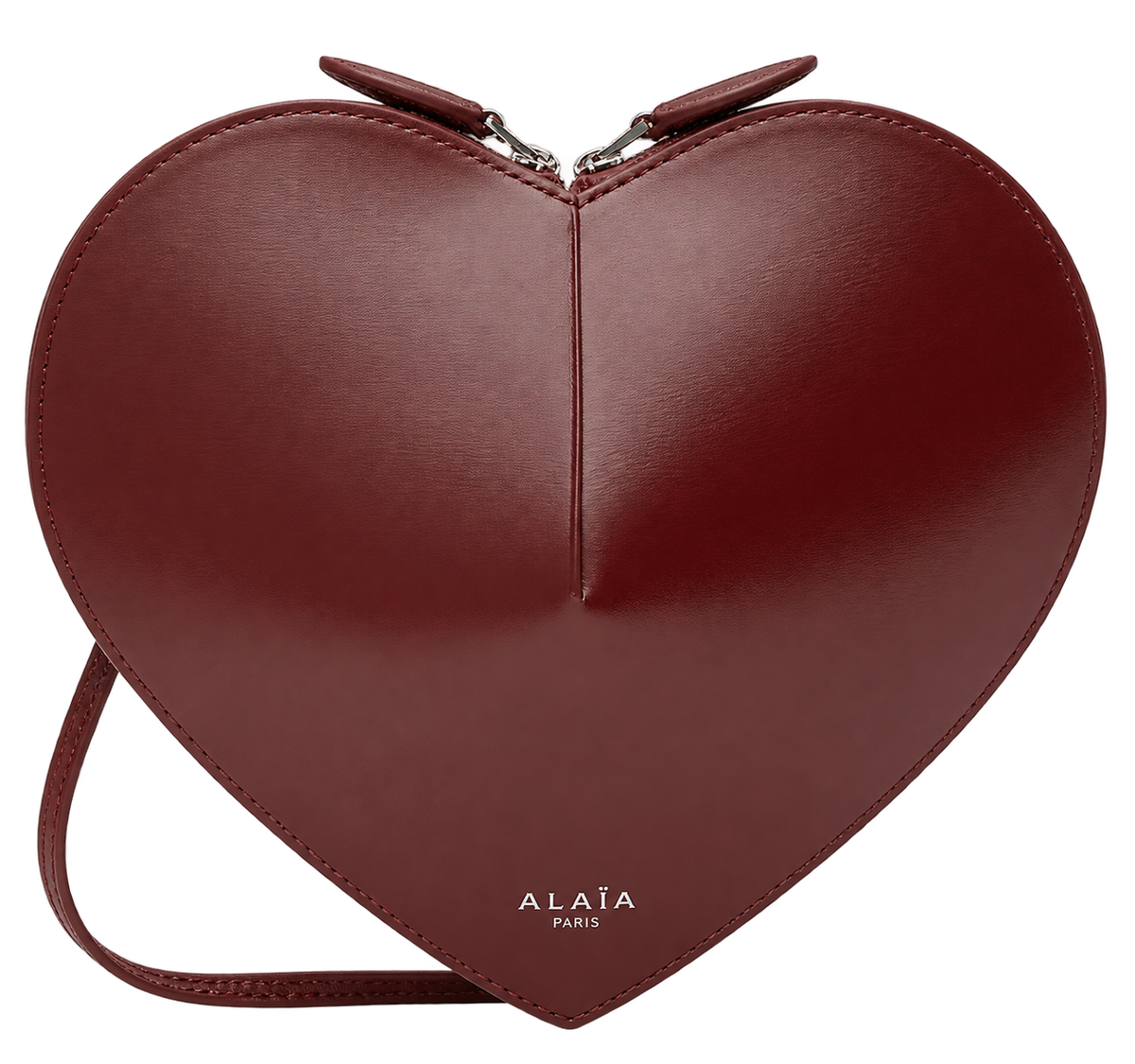 Heart-Shaped Premium Leather Crossbody Bag – Chocolate Brown
