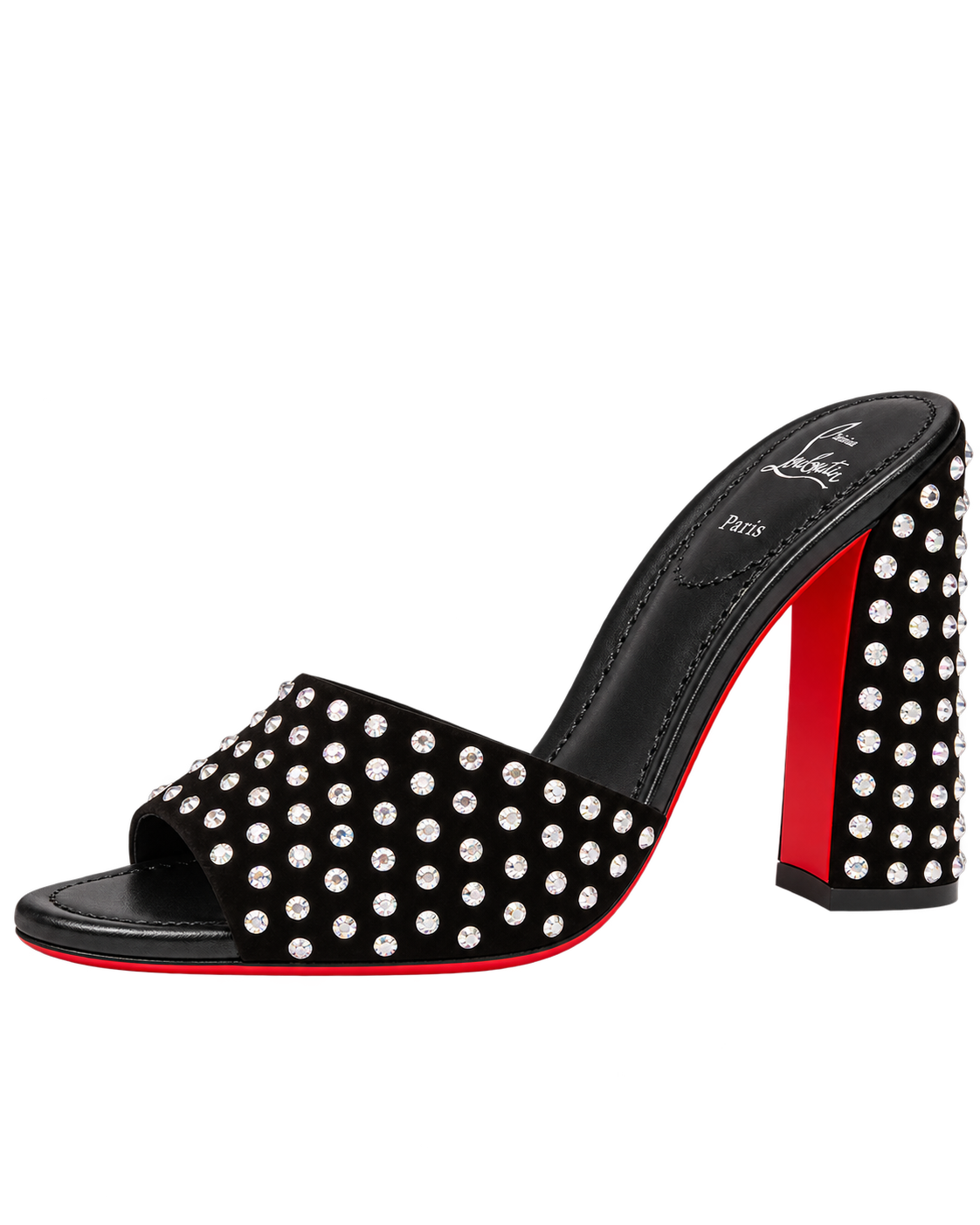Jane 85 Strass Mules in Calf Leather