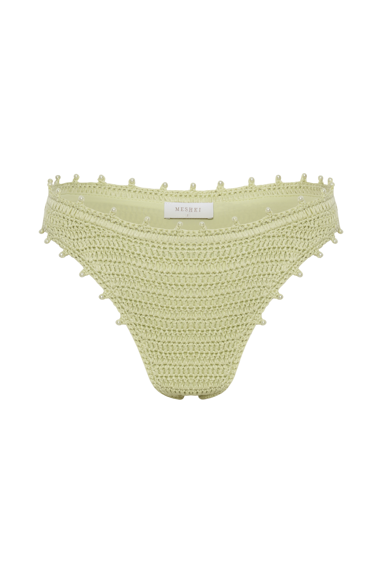 Sadie Pearl Knit Bikini Bottom - Seafoam Green