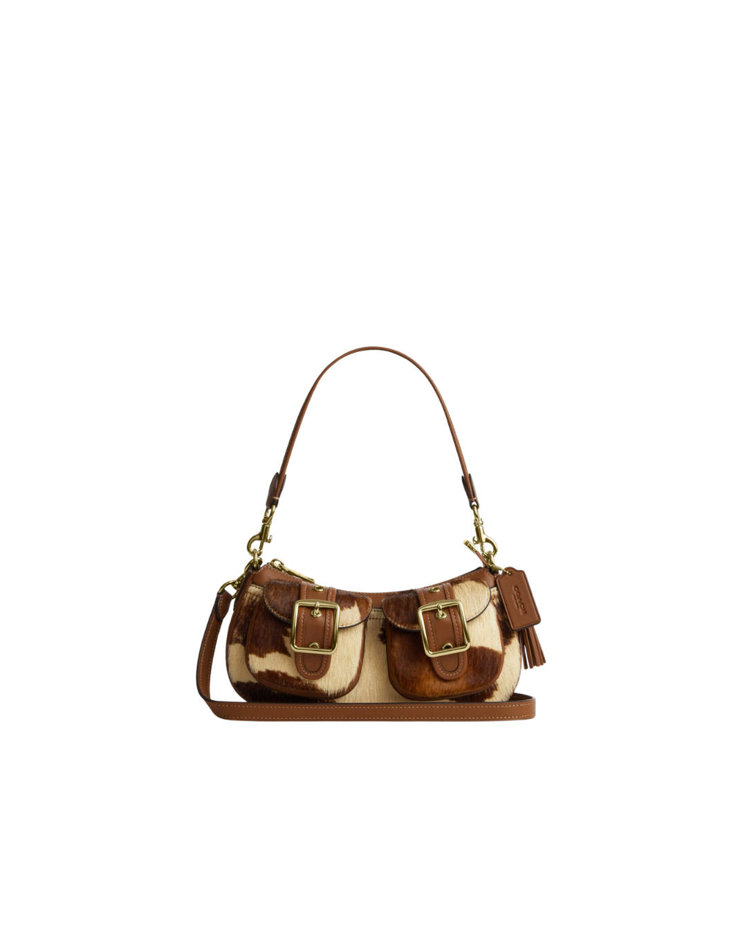 Ashton Shoulder Bag In Haircalf With Cow Print