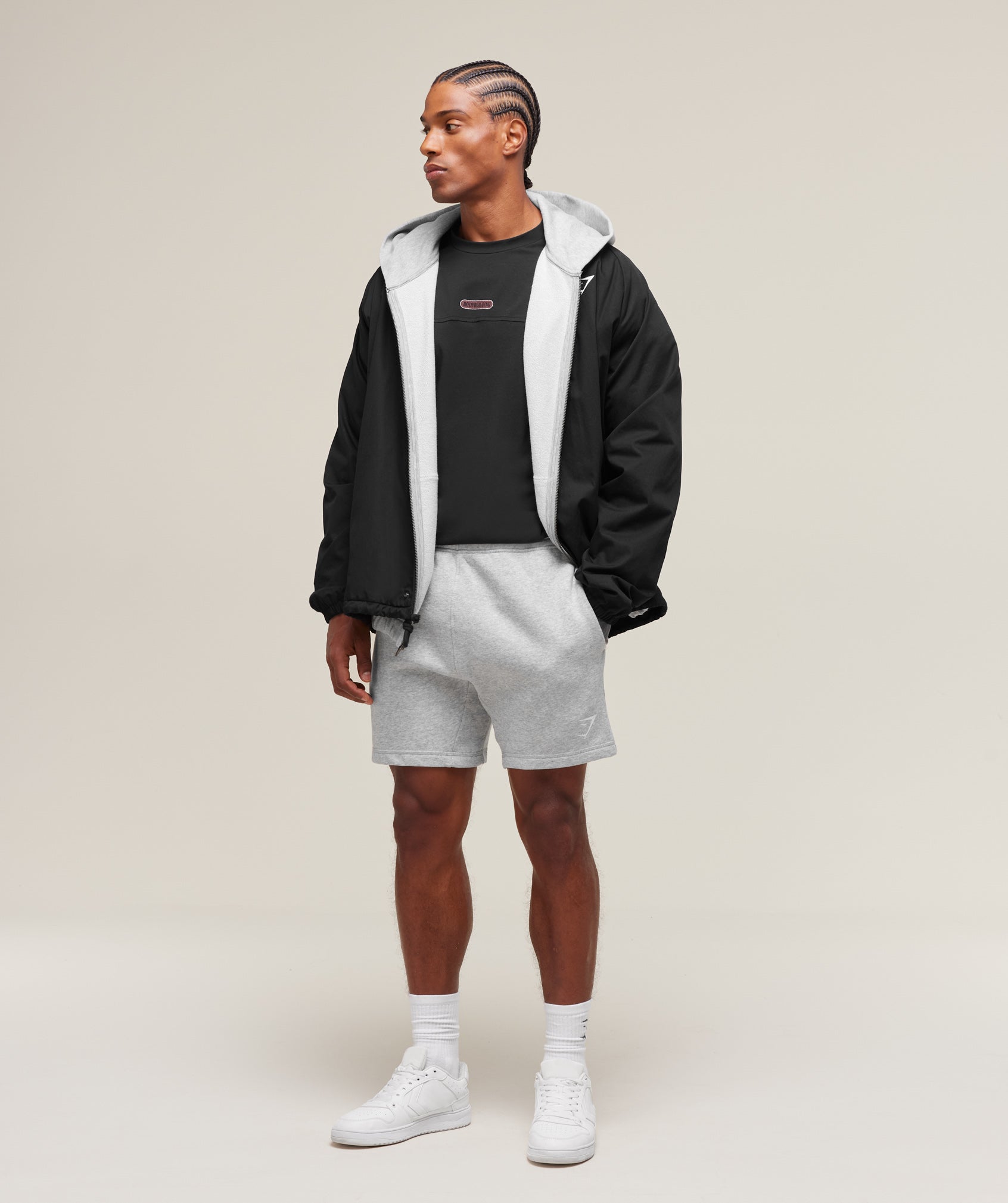 Gymshark Crest 7" Shorts - Light Grey Marl