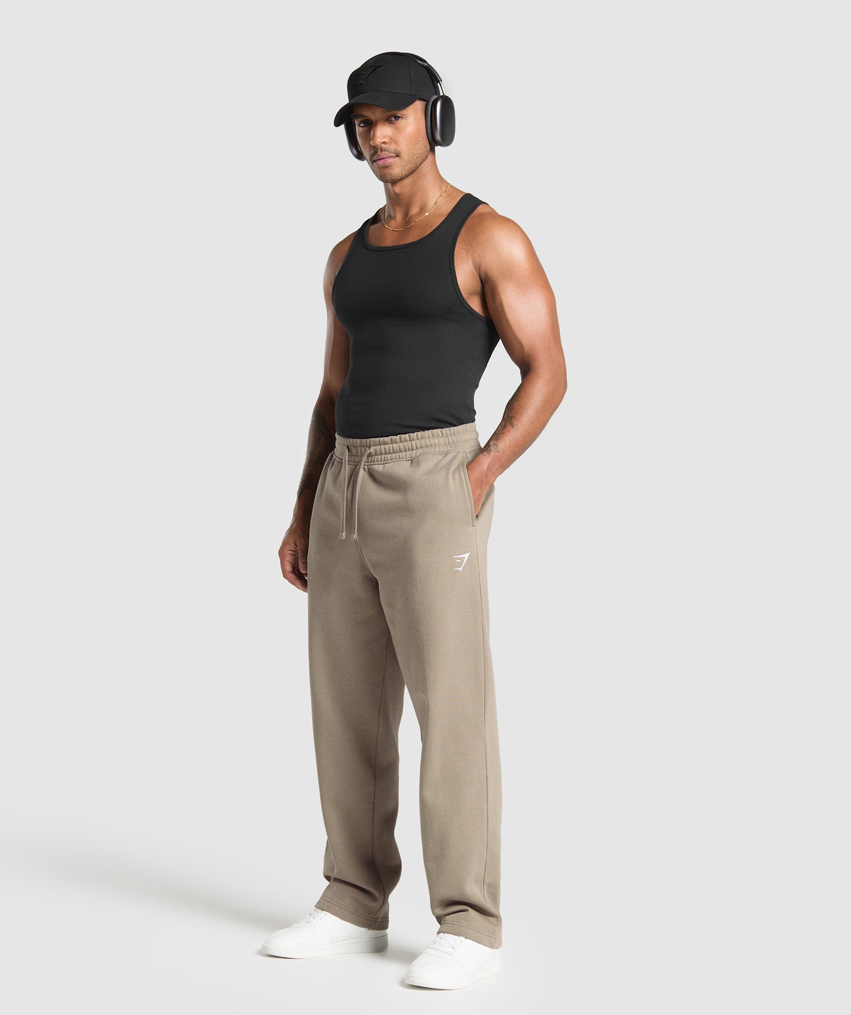 Gymshark Crest Straight Leg Joggers - Lifestyle Brown