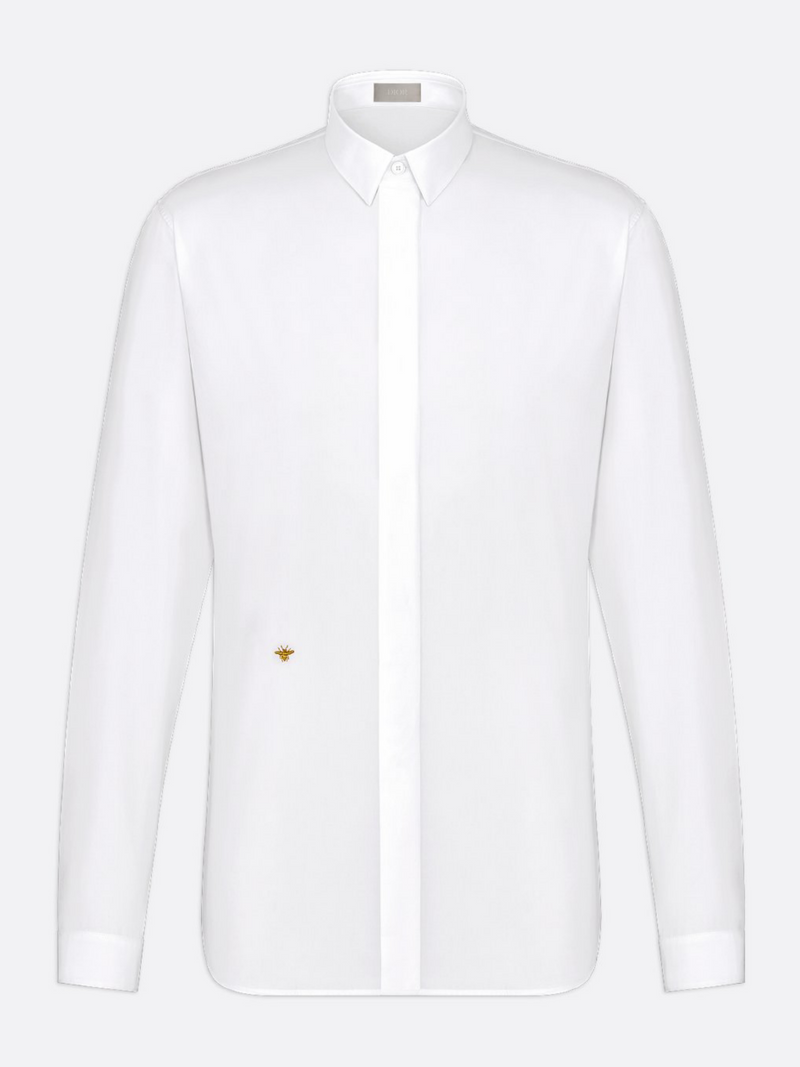 DIOR EMBROIDERED GOLD BEE SHIRT WHITE