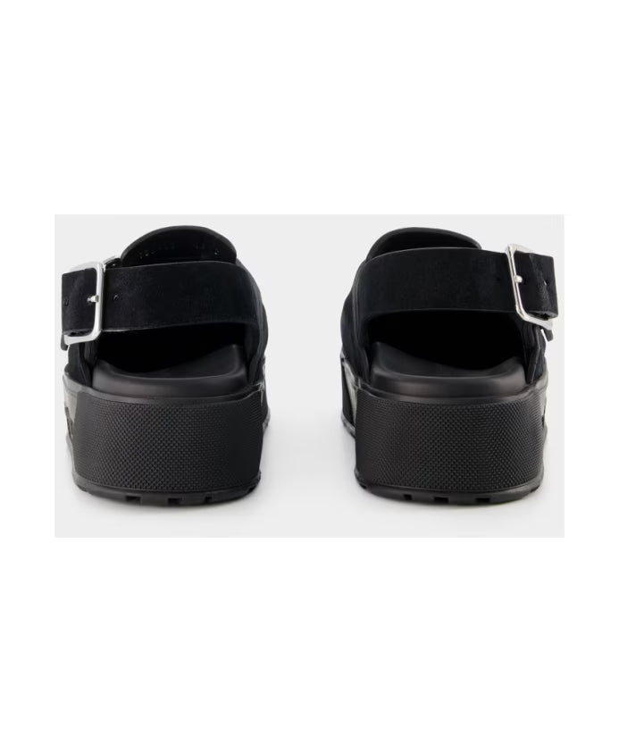 Mount Slick Sandals - Black/Silver Leather