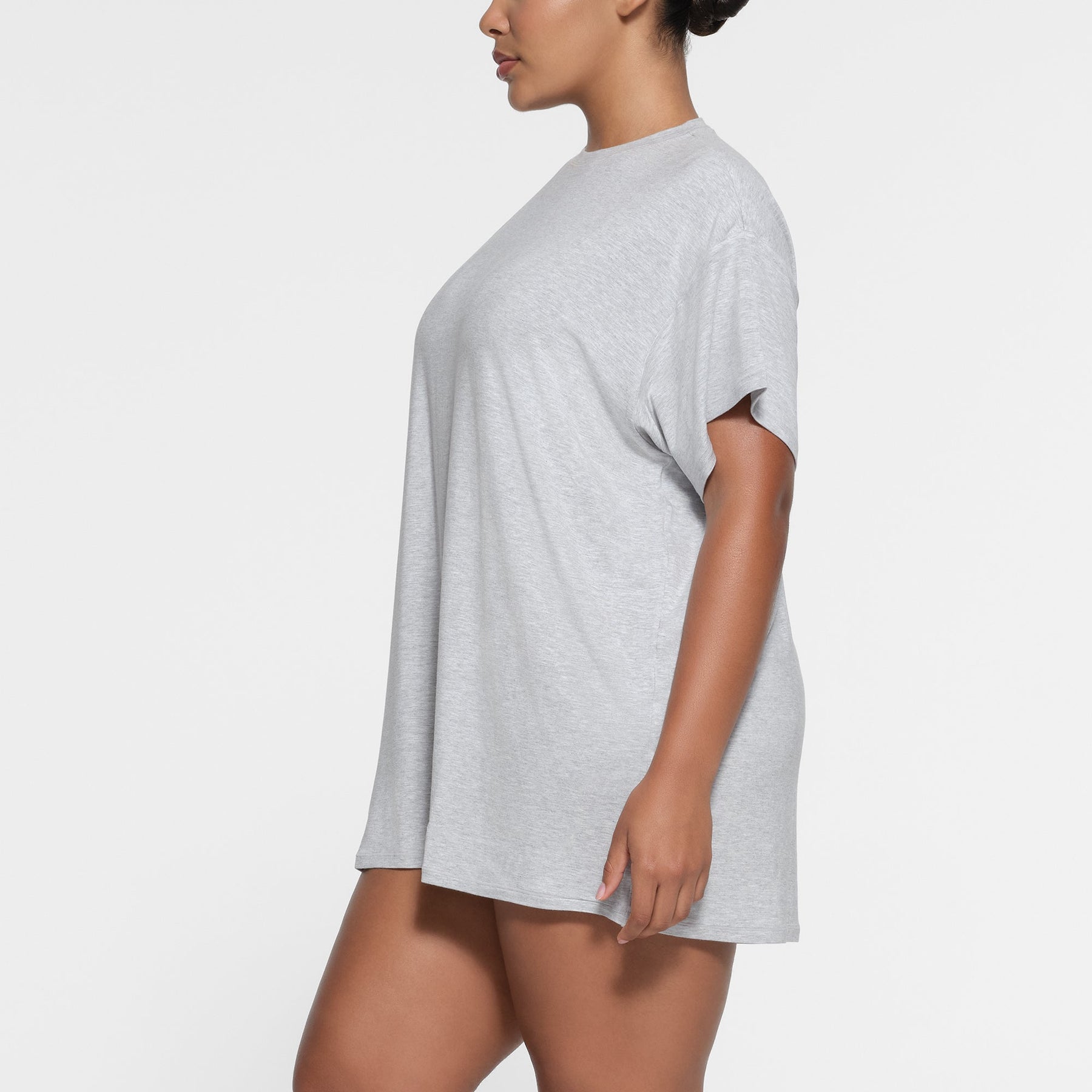 SKIMS SLEEP T-SHIRT MINI DRESS | LIGHT HEATHER GREY