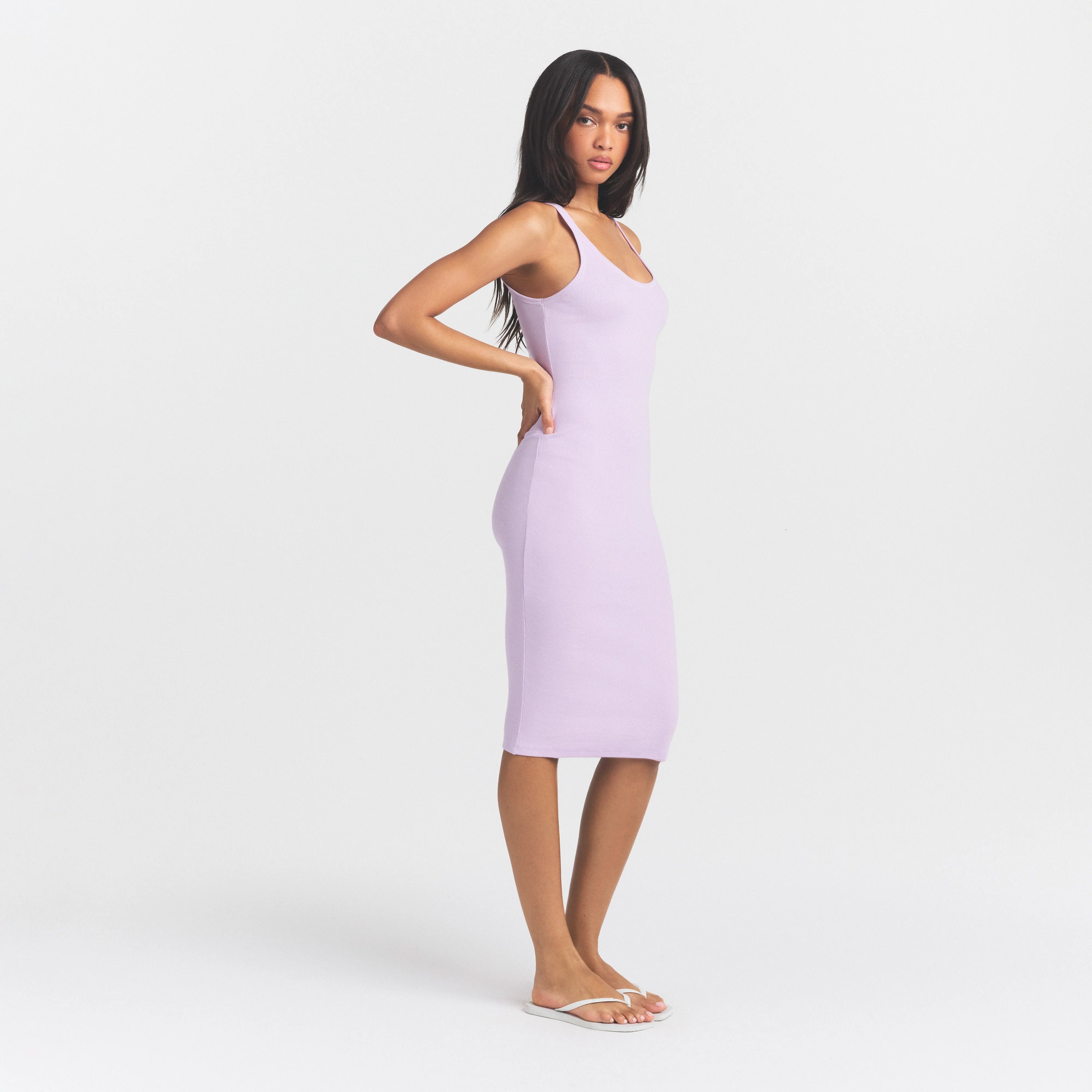Cotton Rib Tank Midi Dress