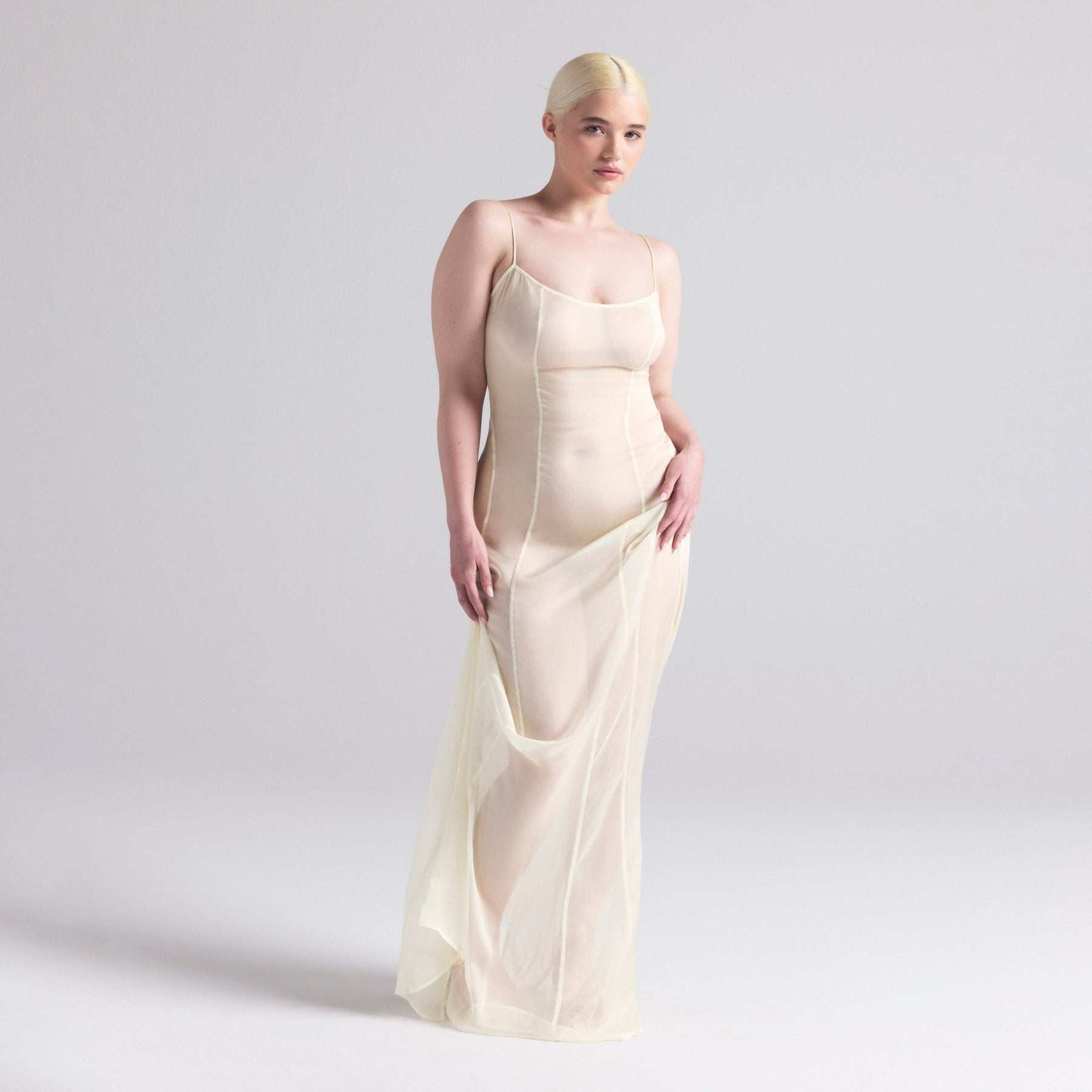 SKIMS ROMANCE LONG SLIP DRESS | IVORY