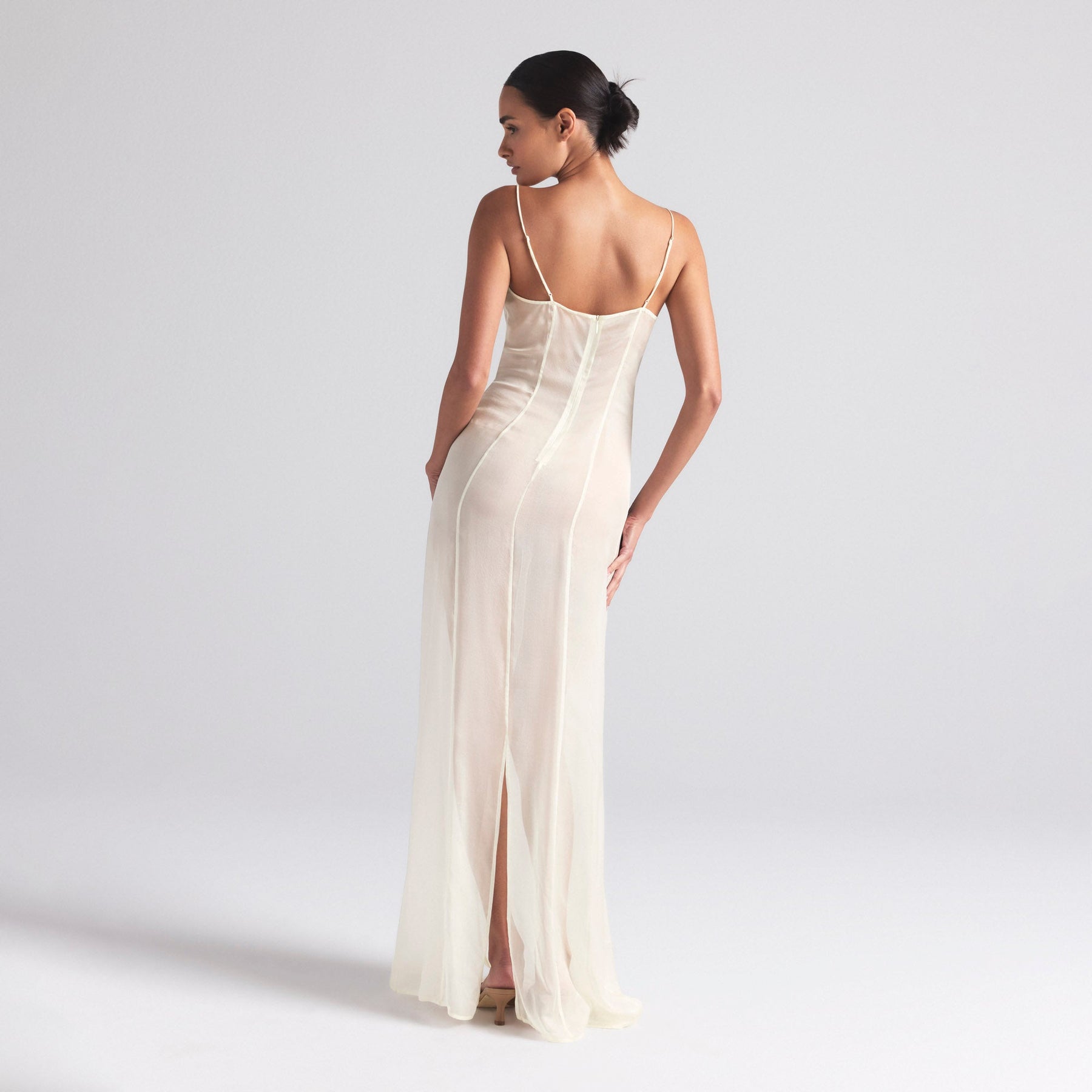 SKIMS ROMANCE LONG SLIP DRESS | IVORY