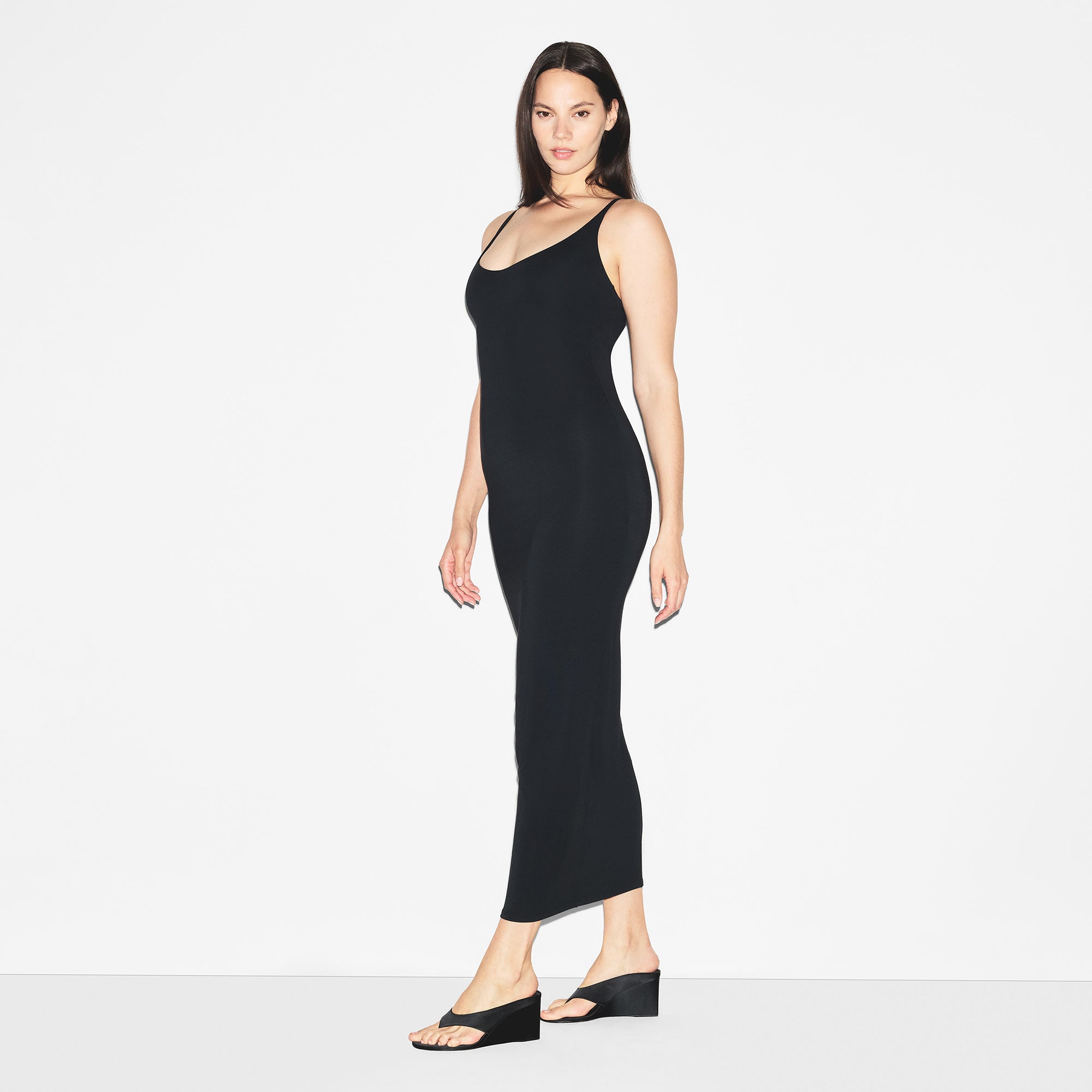 Smooth Layers Scoop Neck Long Dress