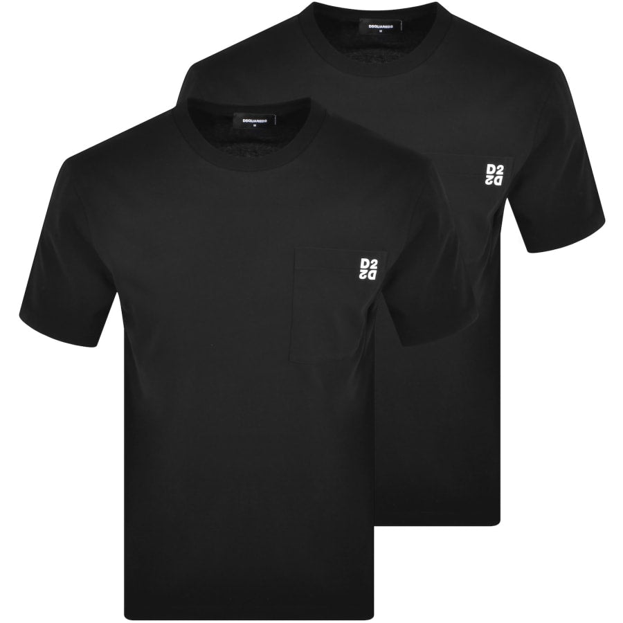 DSQUARED2 Twin Pack T Shirts Black