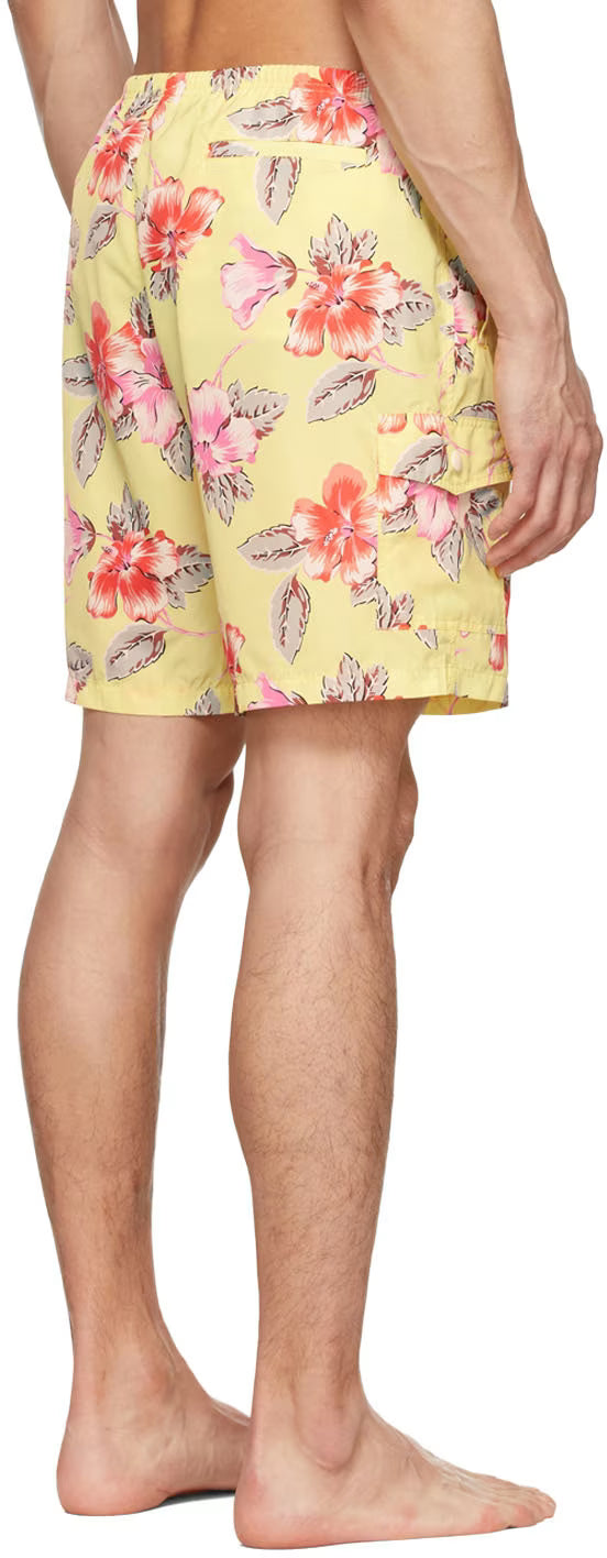 Yellow Polyester Swim Shorts