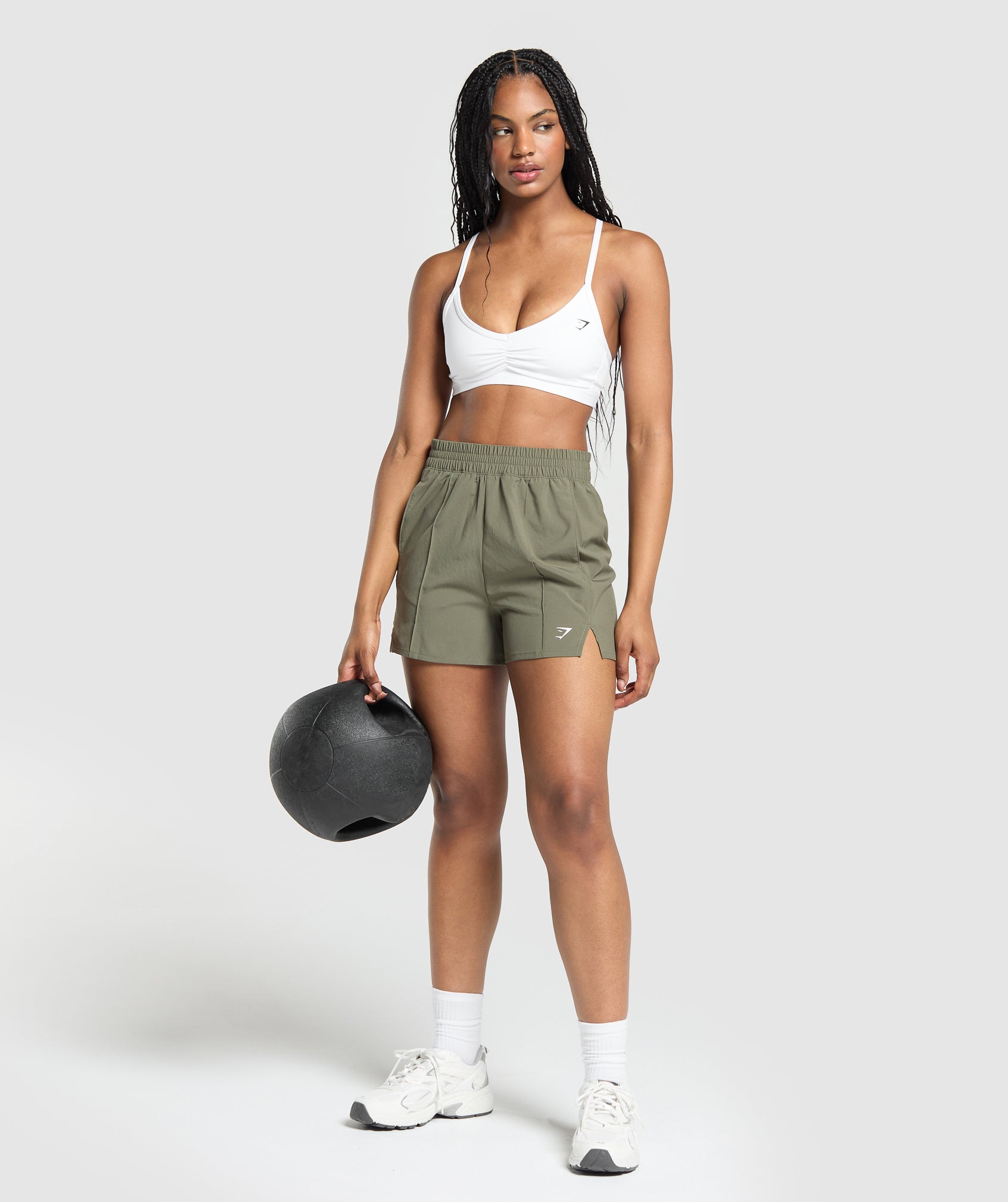 Gymshark Pintuck Shorts - Base Green