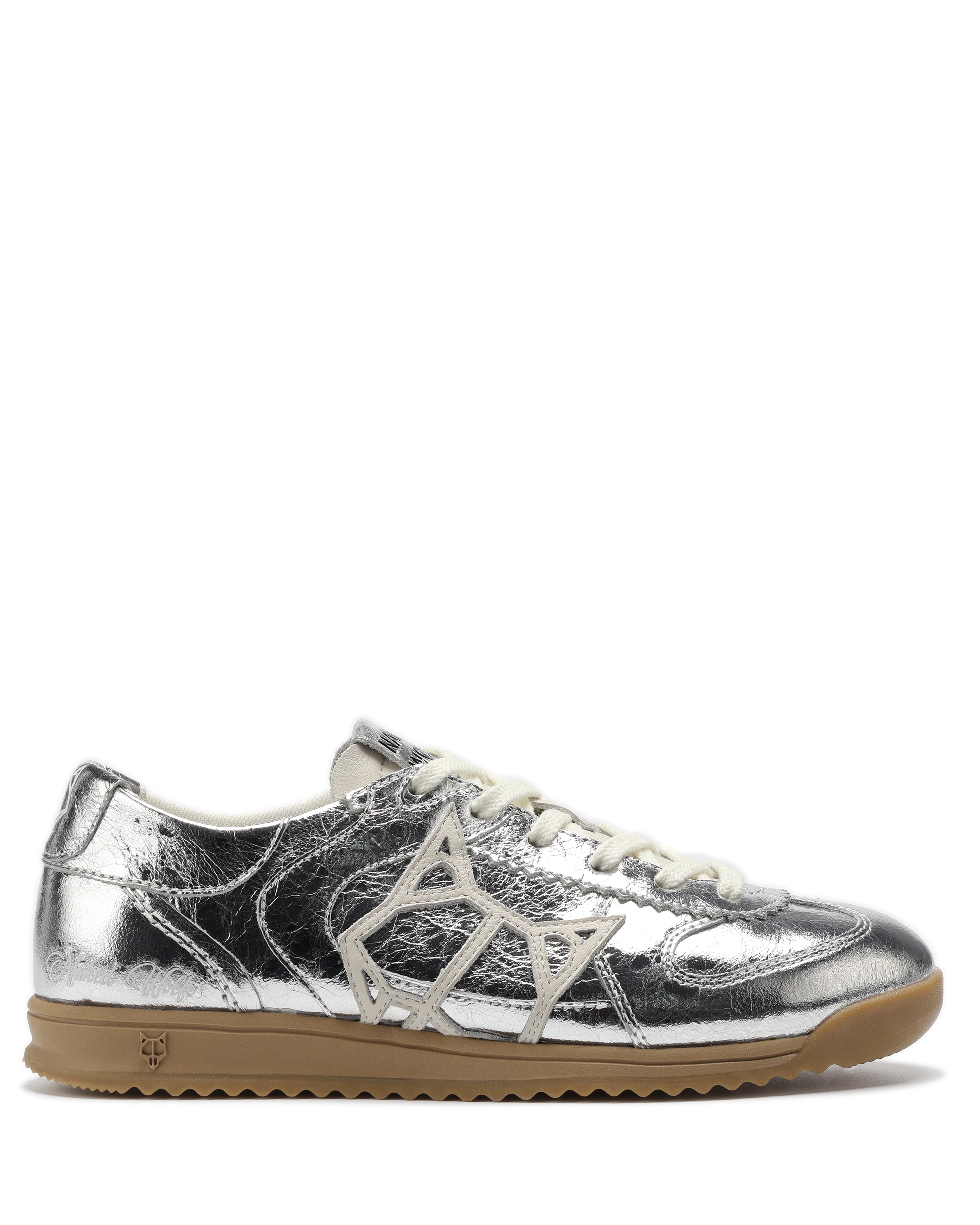 Exposuree Silver Crinkle Metallic Leather