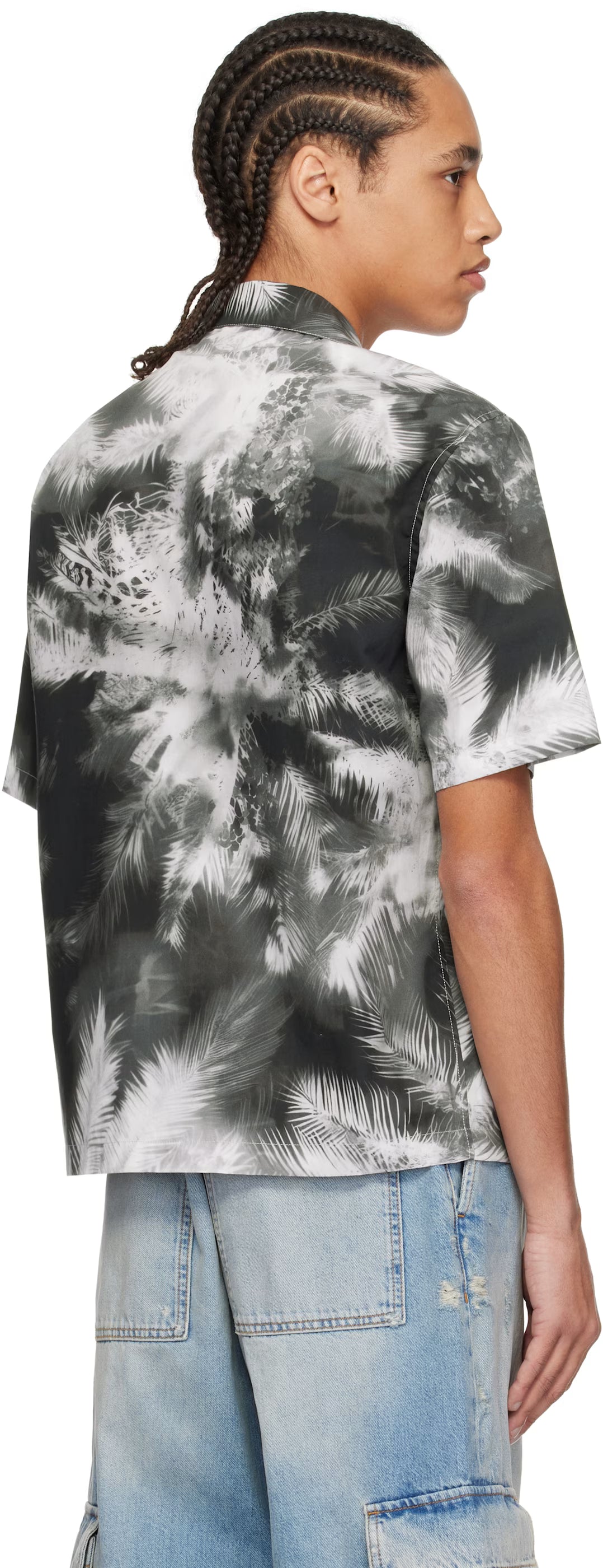 Black & Gray Blueprint Palms Shirt
