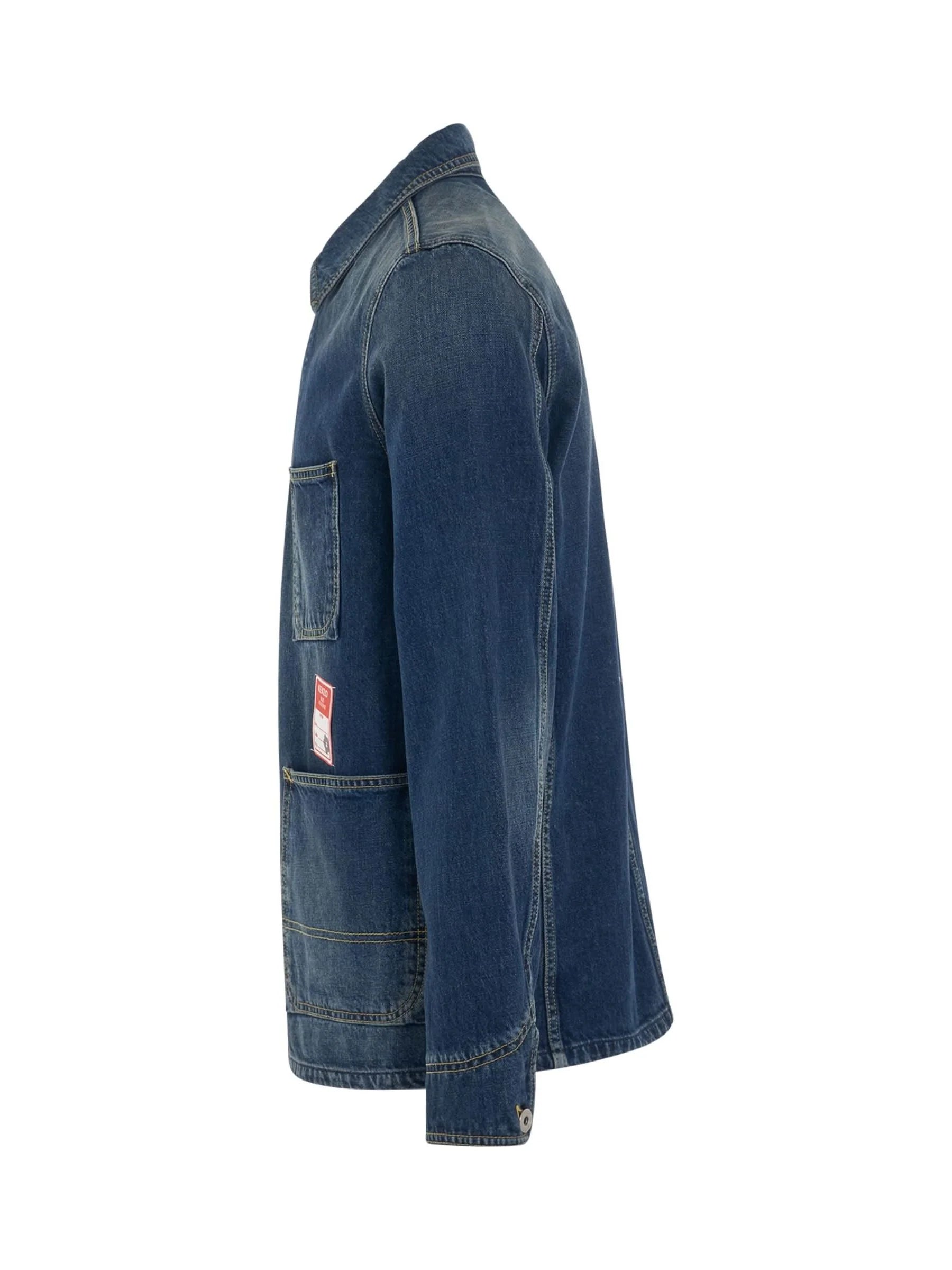 Workwear Denim Jacket in Dark Stone Blue Denim