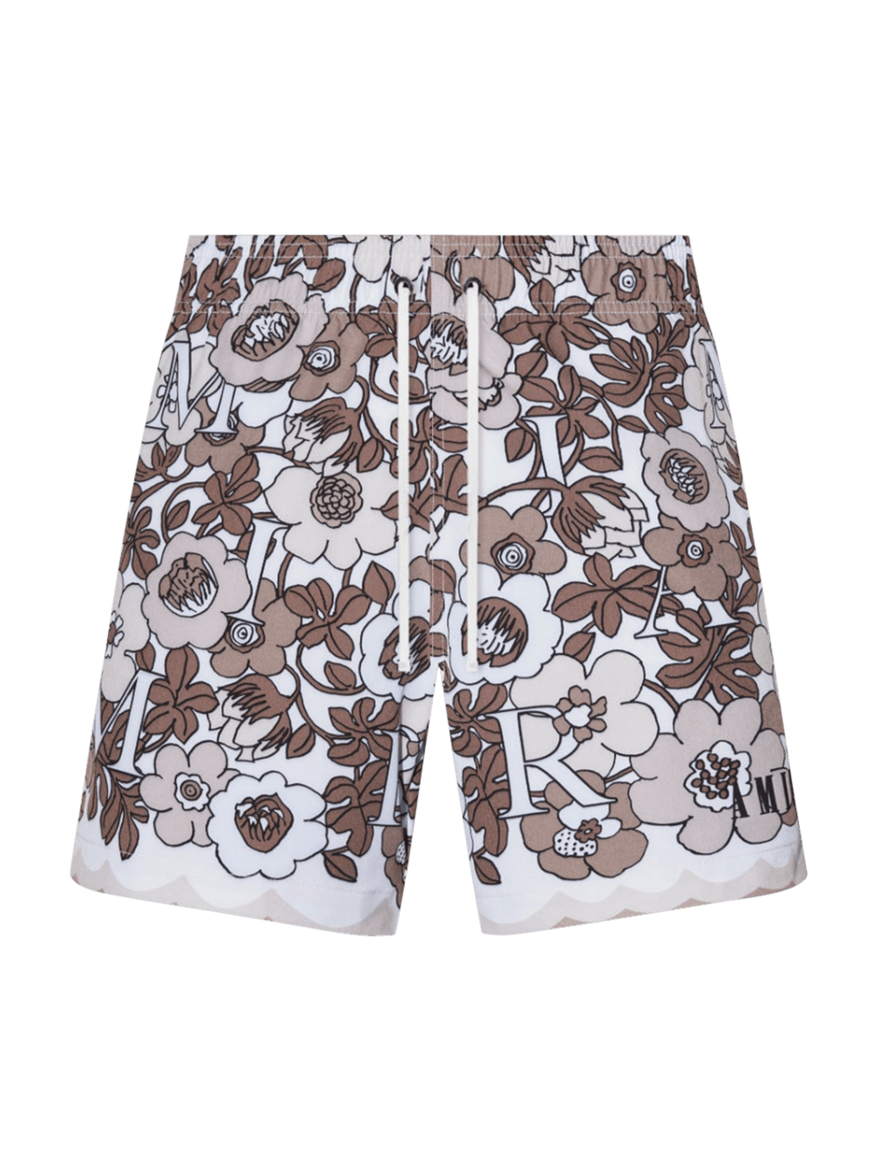 AMIRI FLOWER SWIM SHORTS BROWN
