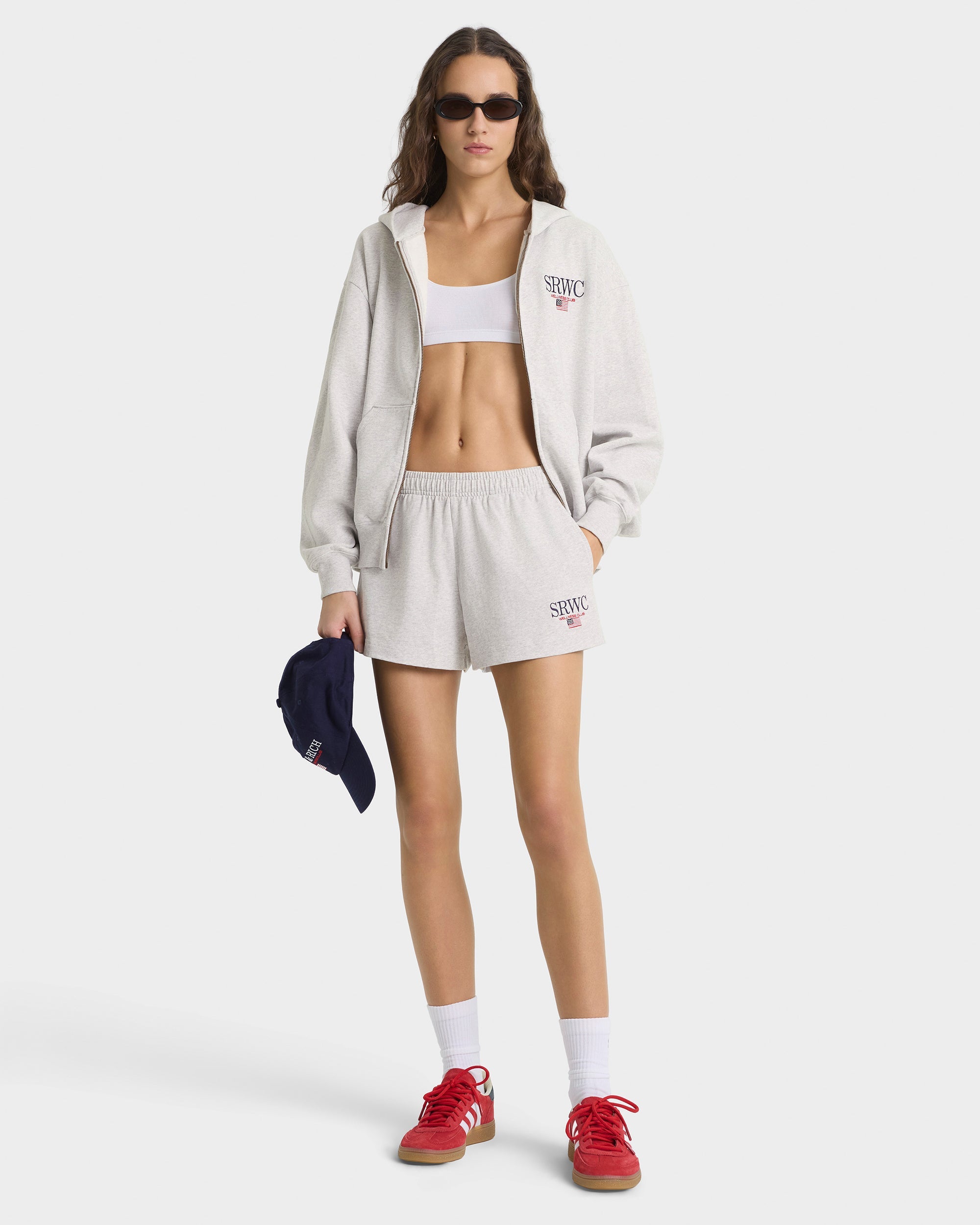 Nautical Embroidered Disco Short - Heather Gray