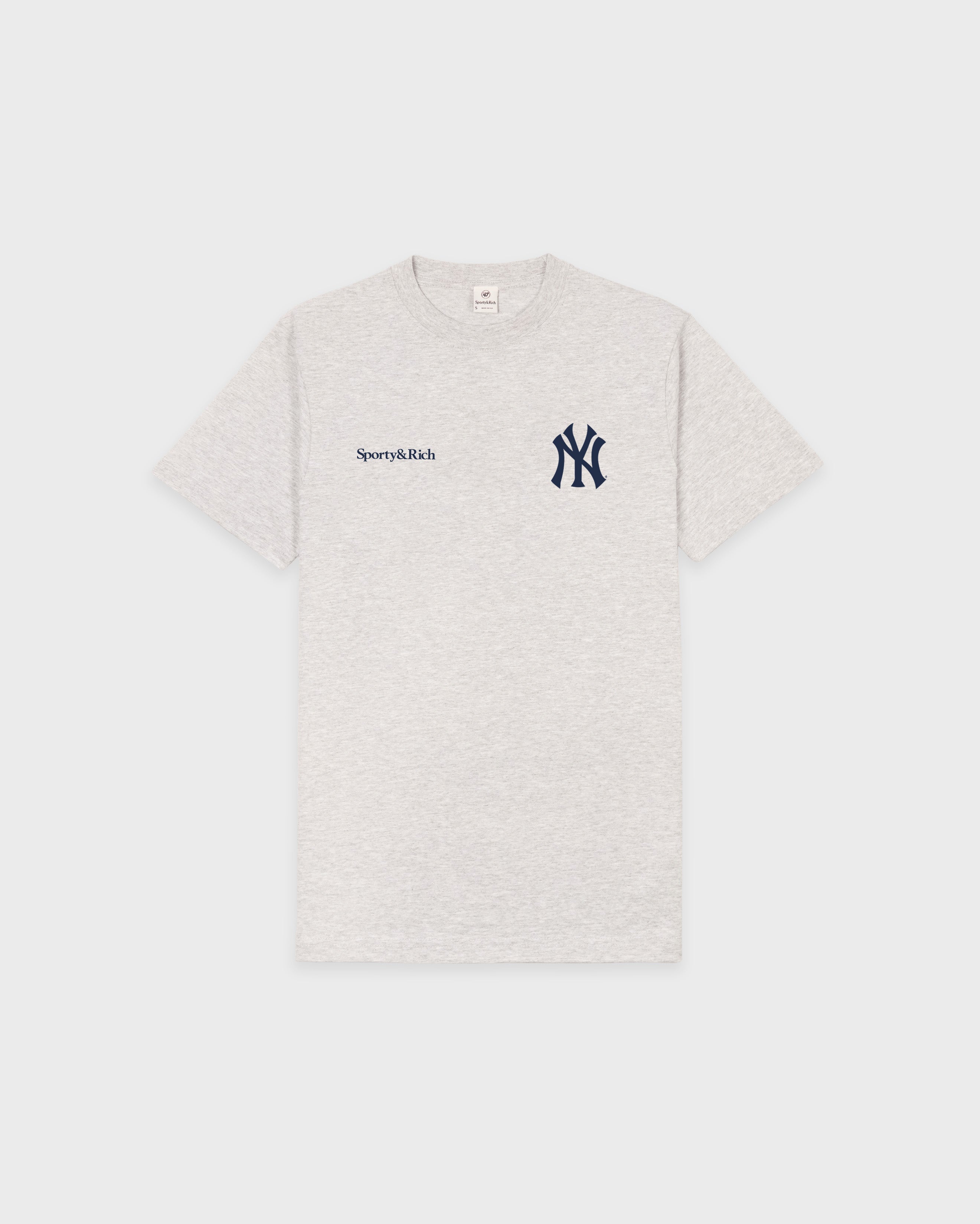 Yankees Curve T-Shirt - Heather Gray/Navy
