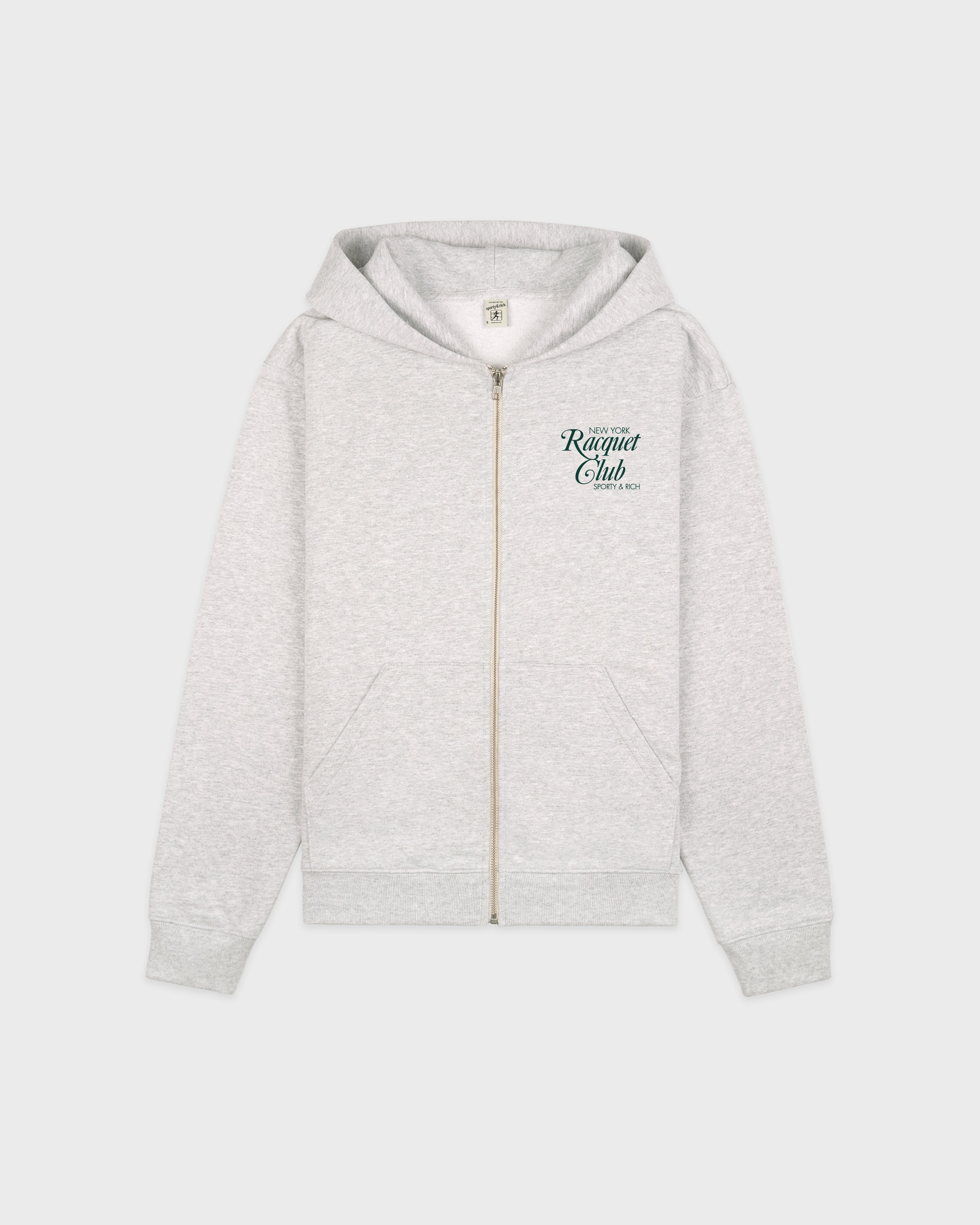 NYRC Zip Hoodie - Heather Gray/Forest