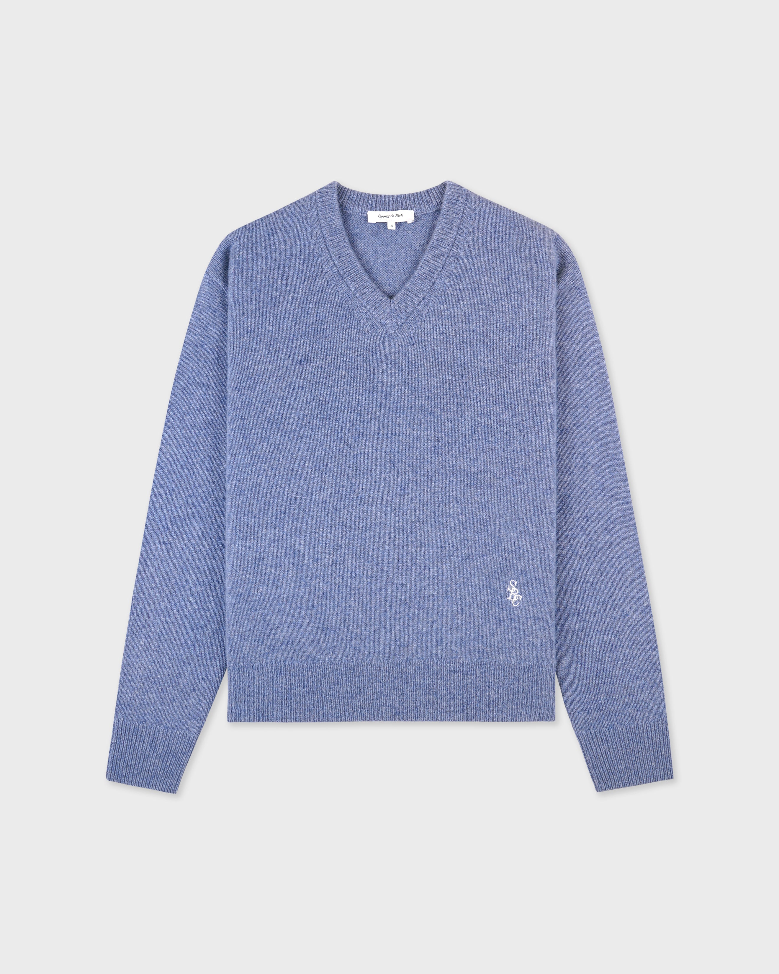 SRC Cashmere V-Neck Sweater - Colony Blue
