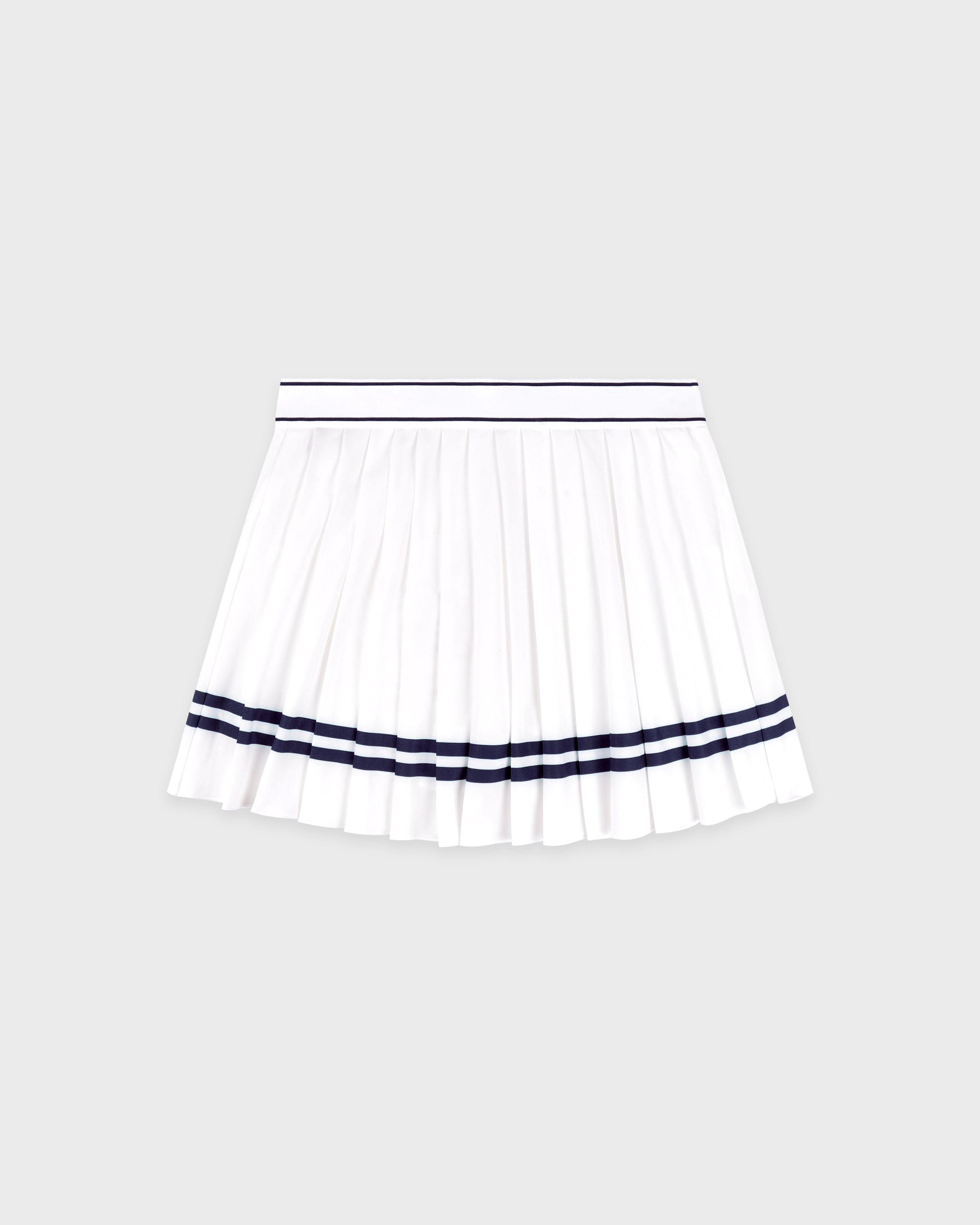 Serif Logo Pleated Skirt - White/Navy