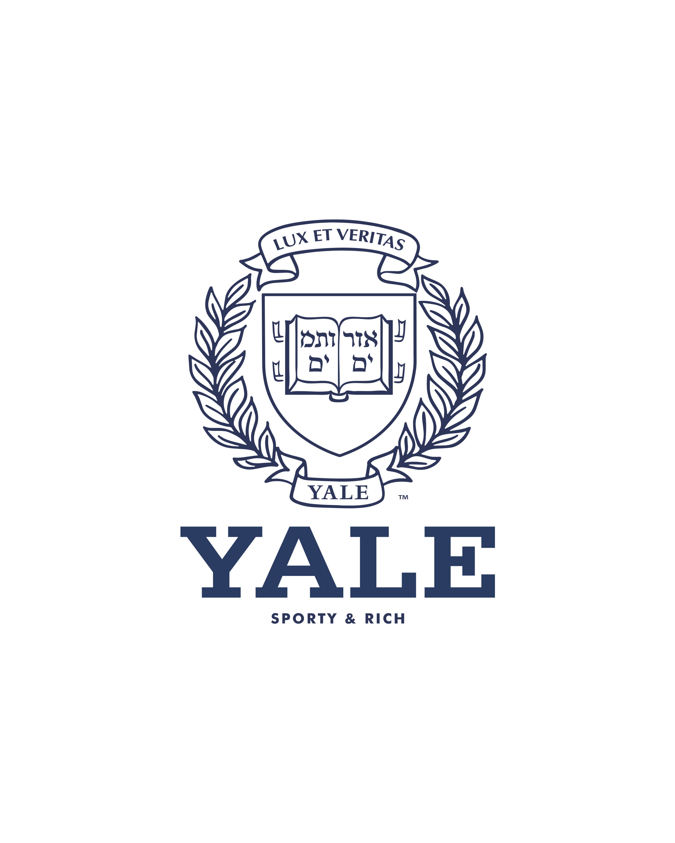 Yale Crest Quarter Zip - White/Navy