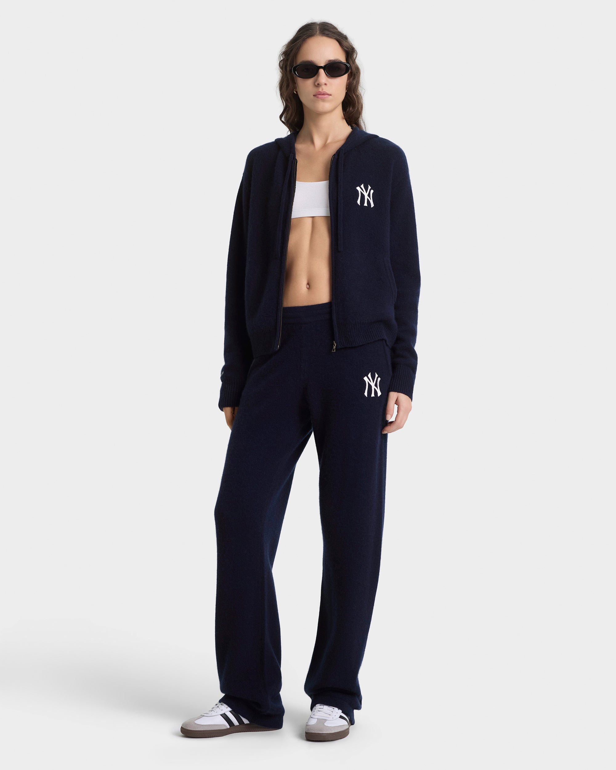 Heritage Yankees Serif Cashmere Trousers - Navy/White