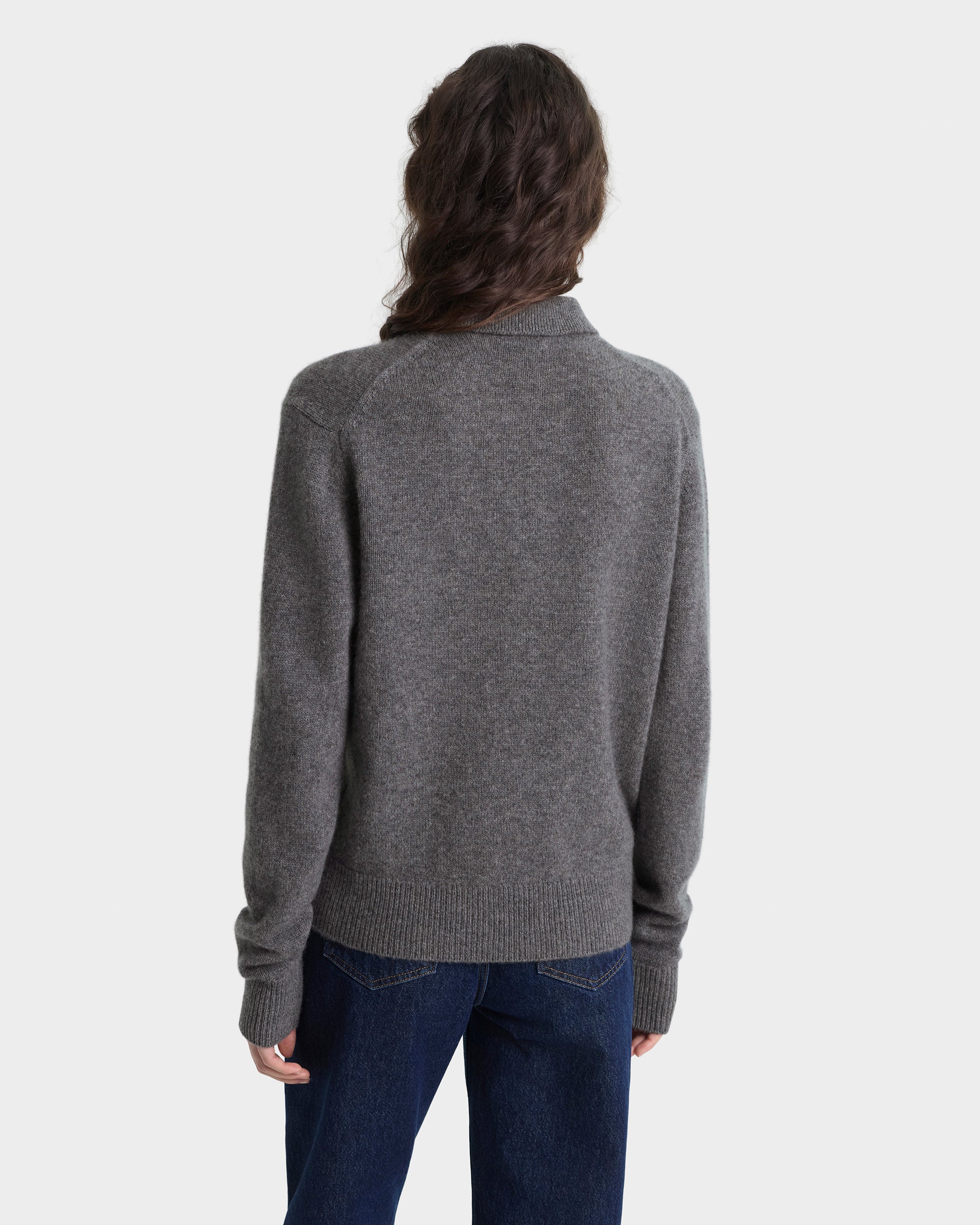 Heritage Yankees Serif Cashmere Polo - Dark Grey/White