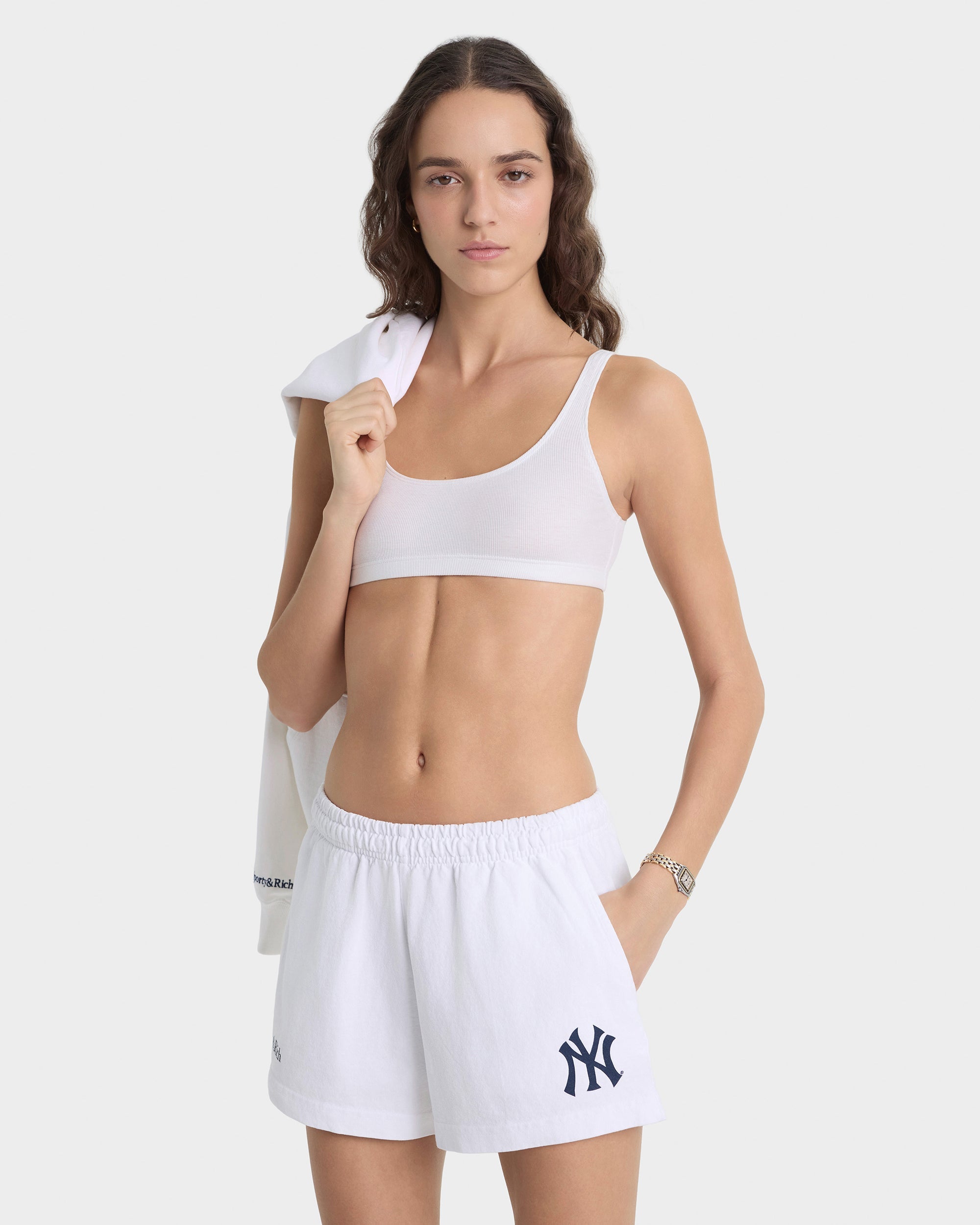 Heritage Yankees Serif Disco Short - White/Navy