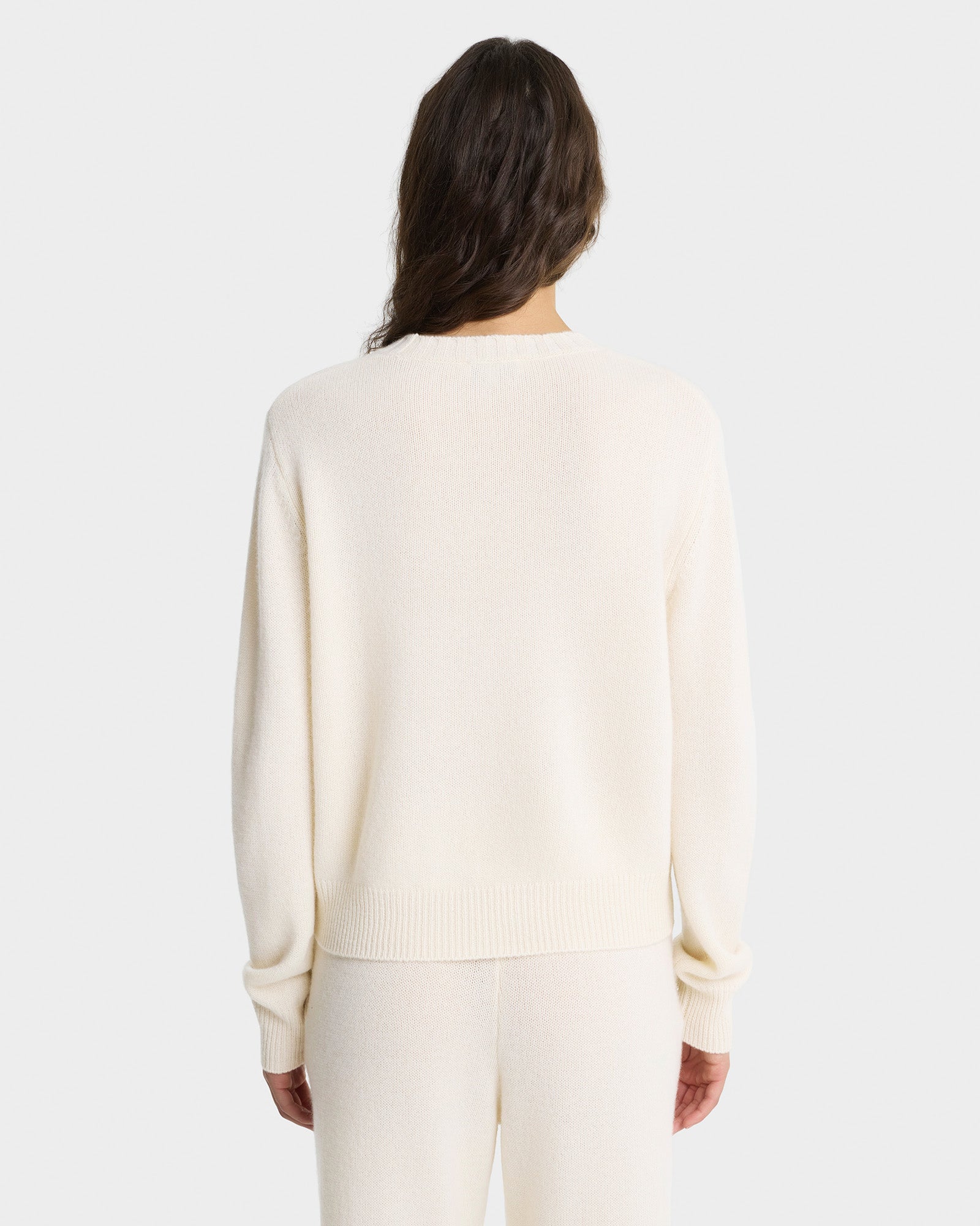 SRC Cashmere Sweater - Ecru/Navy