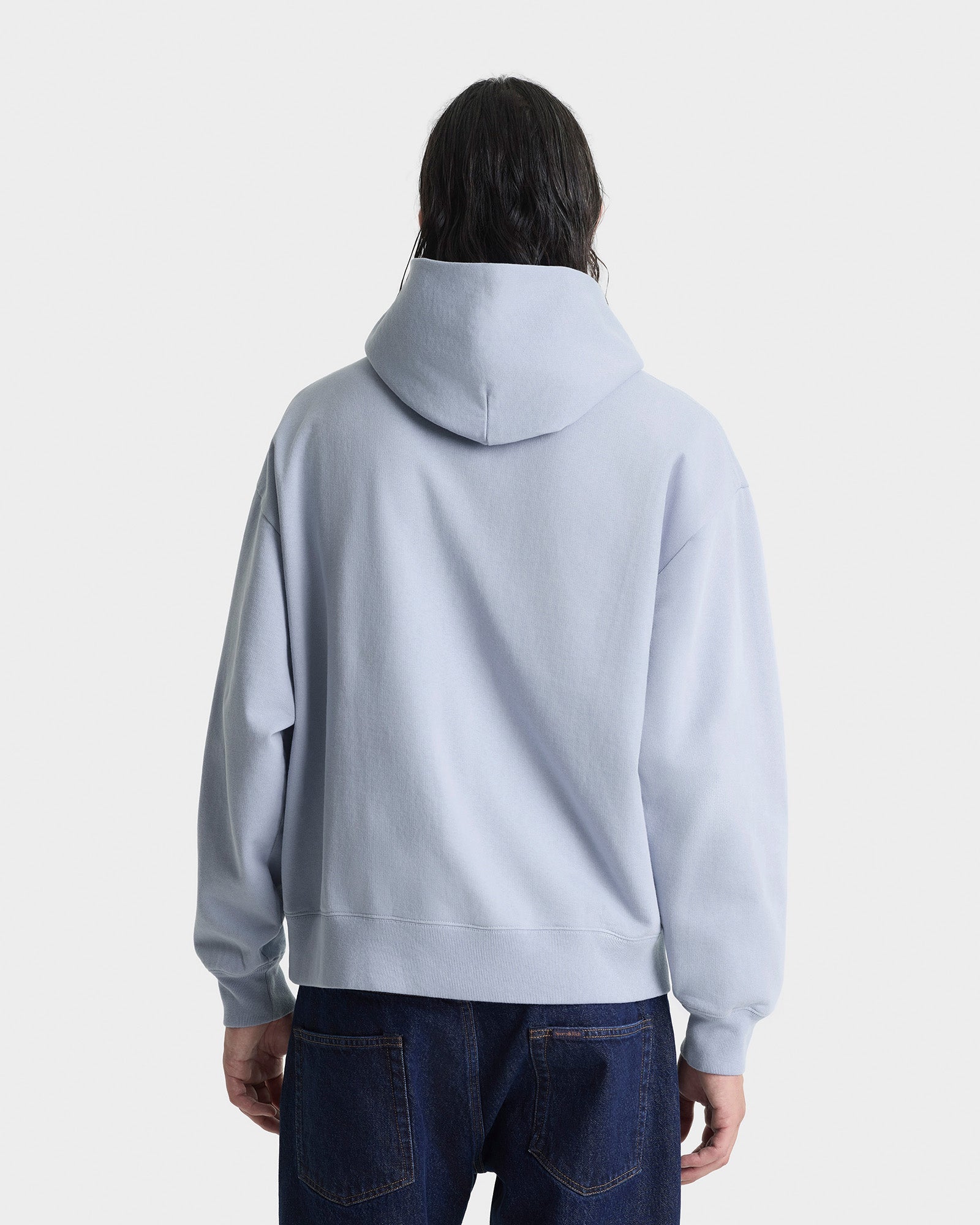 Signature Logo Embroidered Hoodie - Faded Blue/Navy