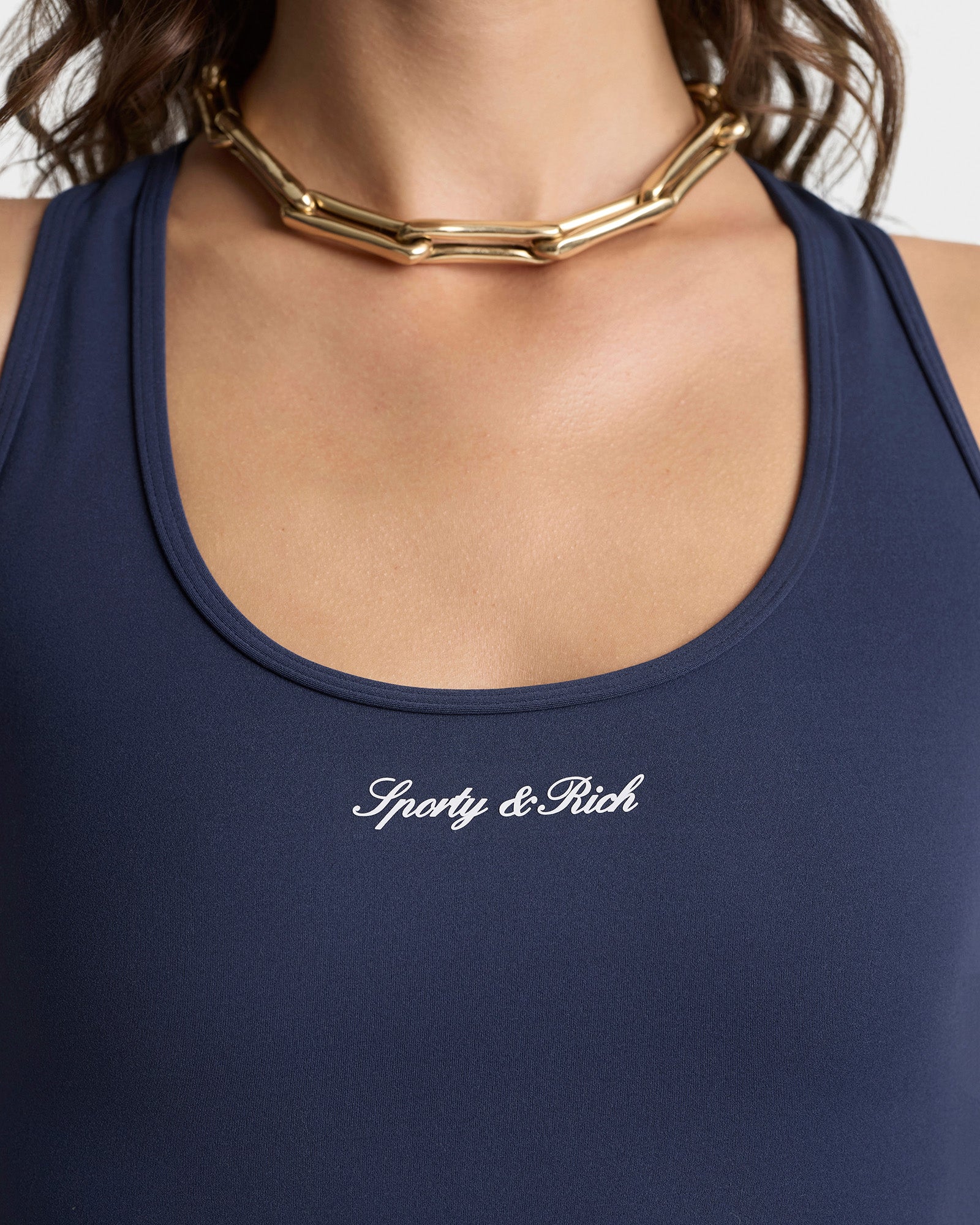 Signature Logo Sports Tank - Navy/White