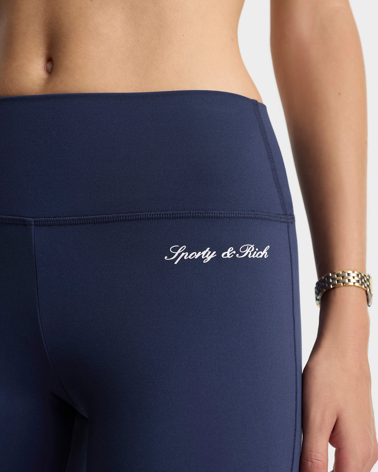 Signature Logo Flared Legging - Navy/White