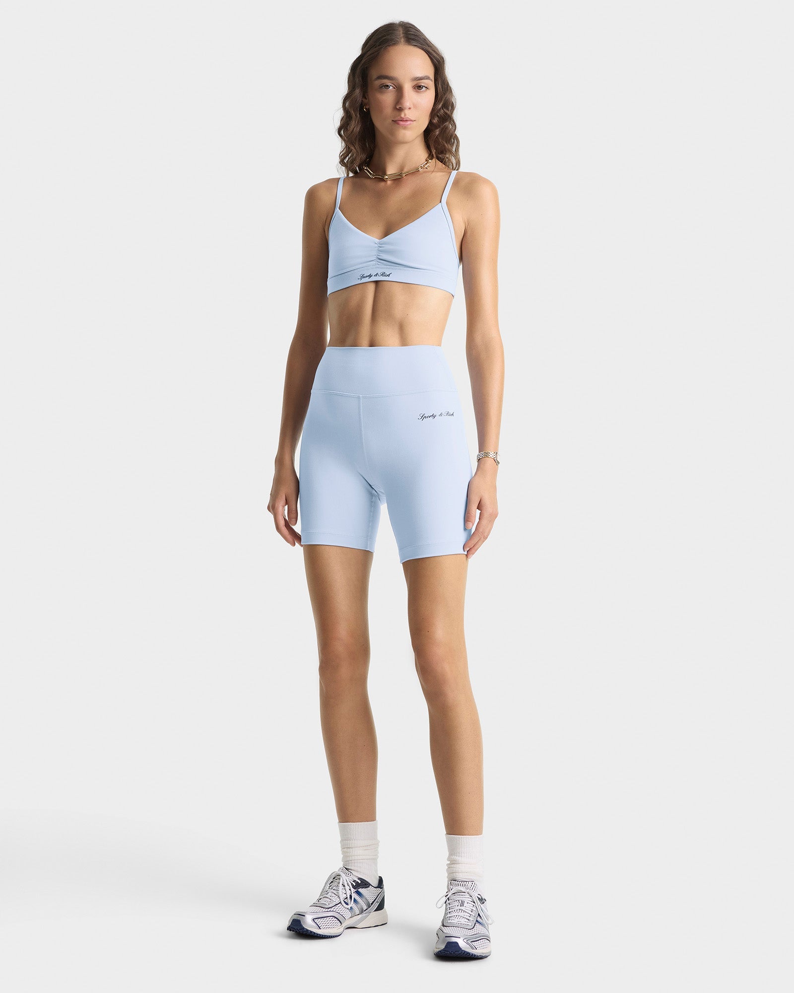 Signature Logo Biker Short - Faded Blue/Navy