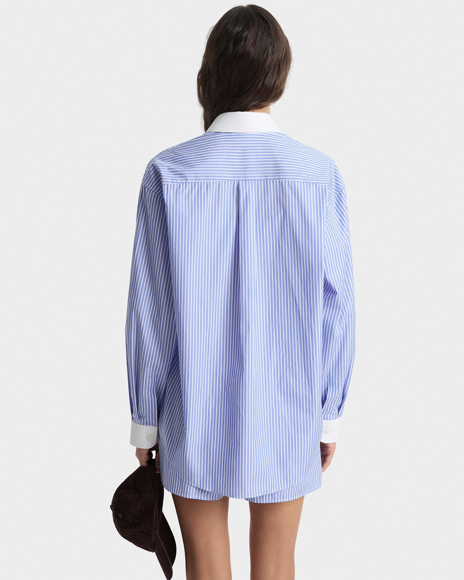 NY Crest Oversized Shirt - Navy Stripe