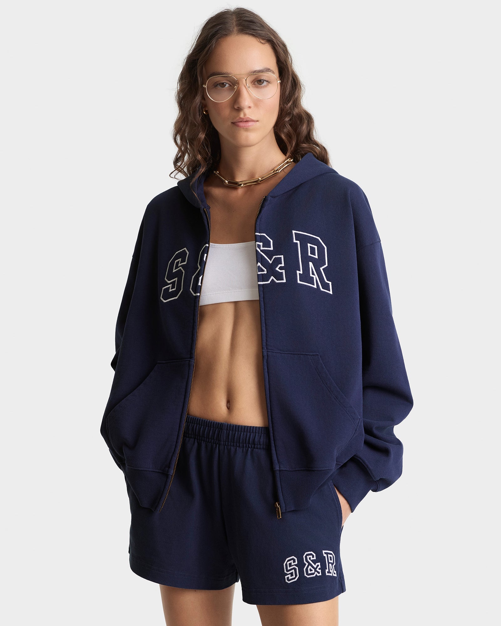 S&R Ivy Disco Short - Navy/White