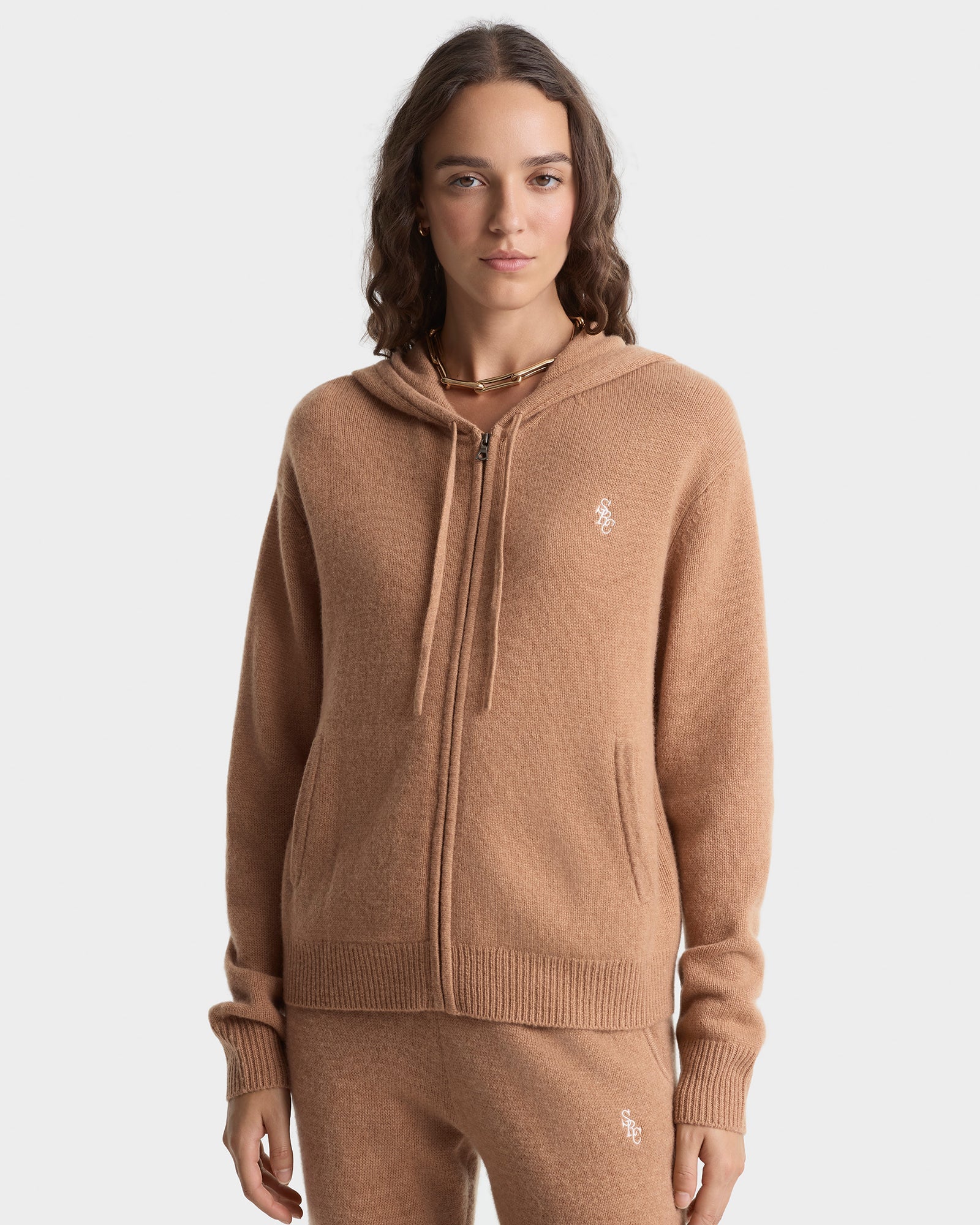 SRC Cashmere Zip Hoodie - Camel