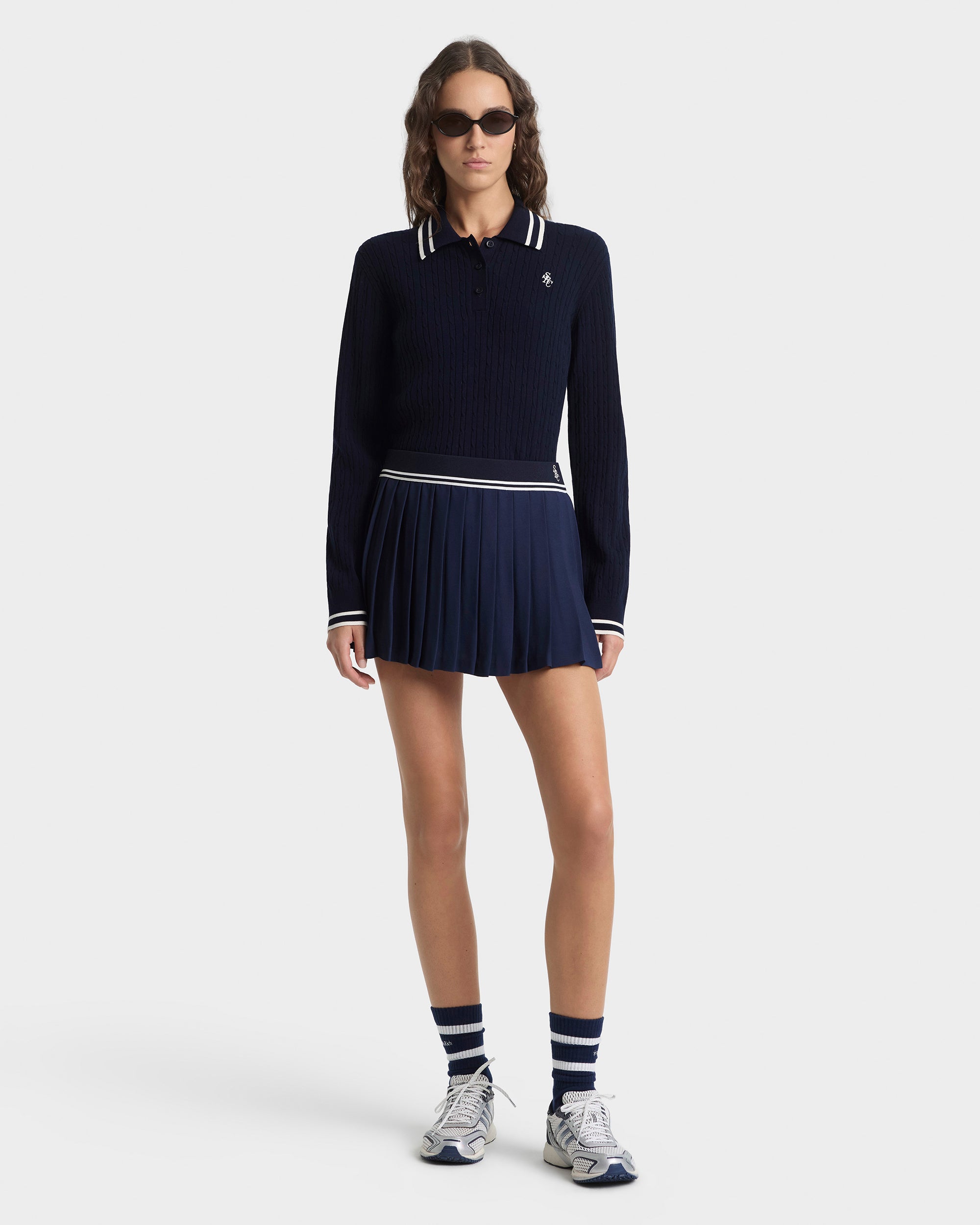 SRC Abigail Skirt - Navy/Ecru