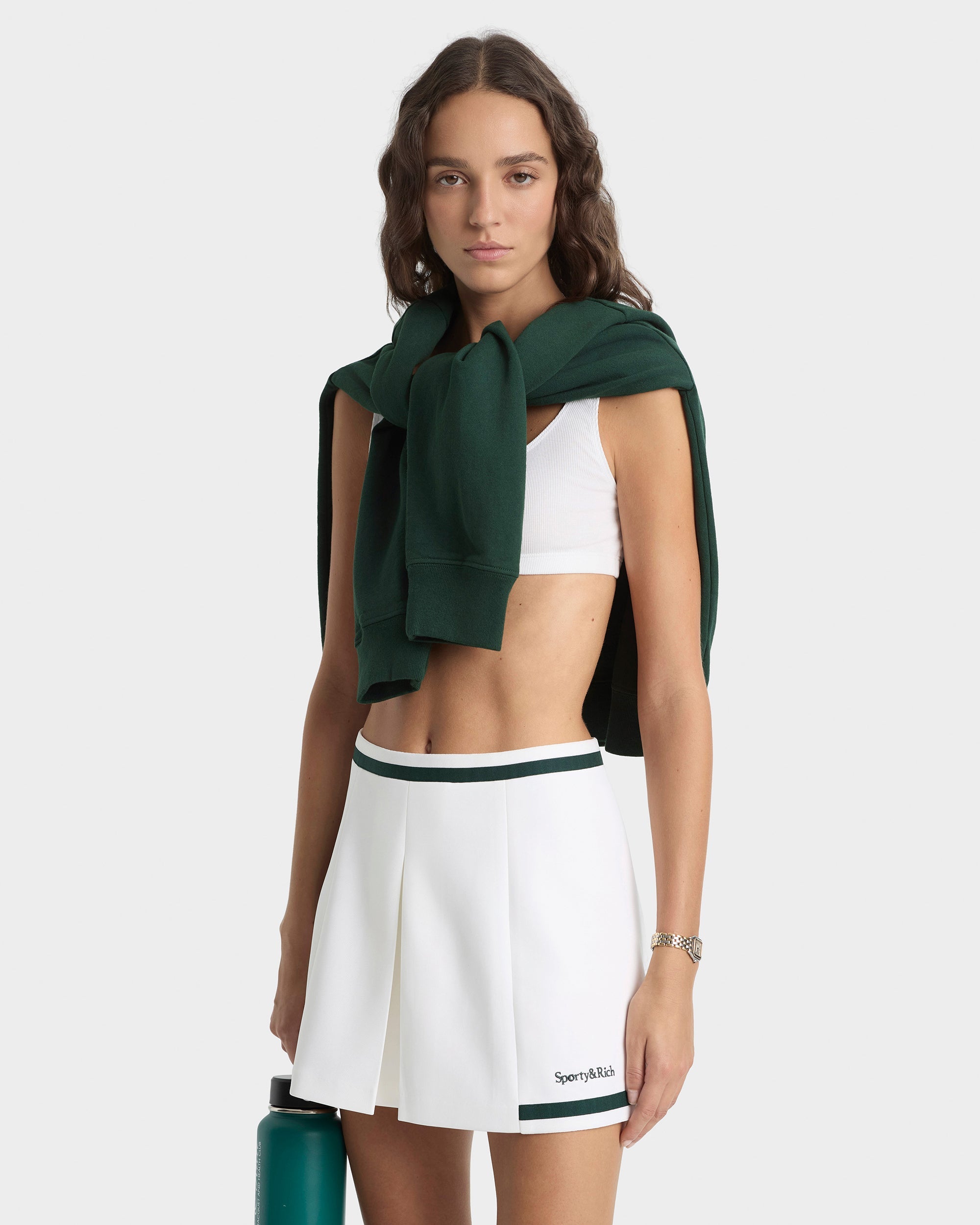 Serif Logo Mila Skirt - White/Forest