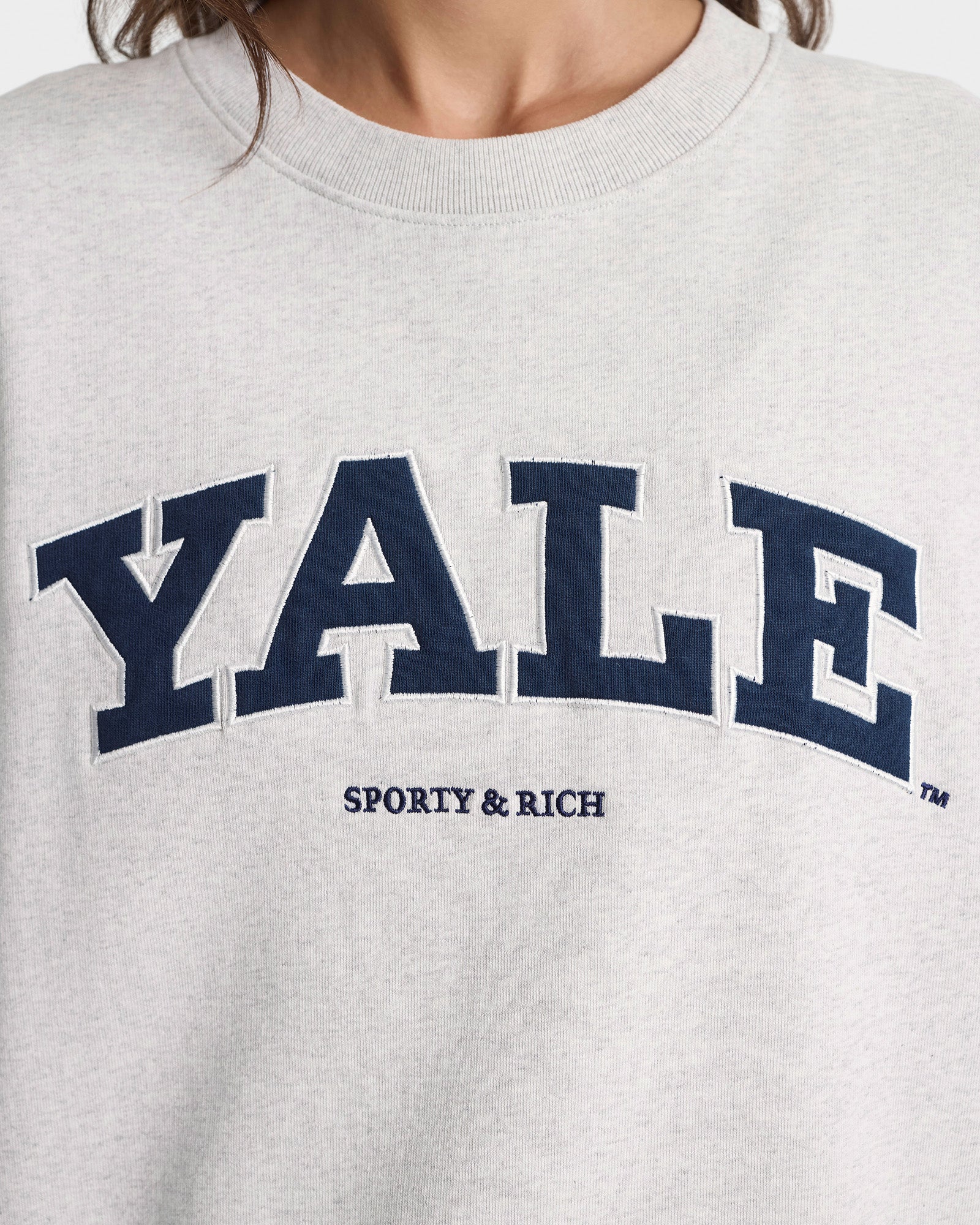Yale Ivy Crewneck - Heather Gray/Navy