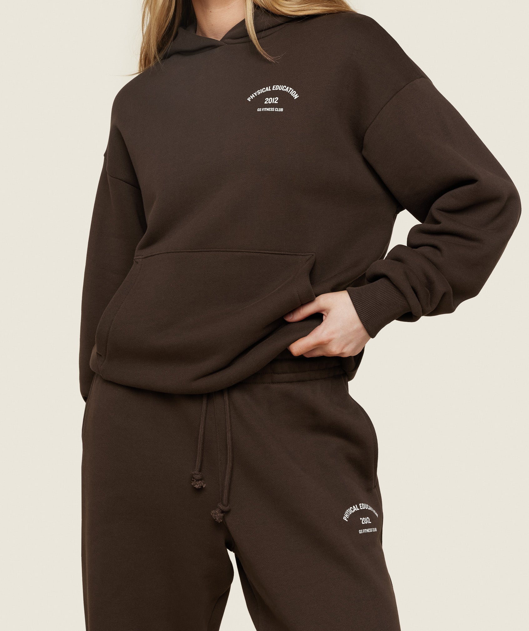 Gymshark Phys Ed Graphic Hoodie - Archive Brown
