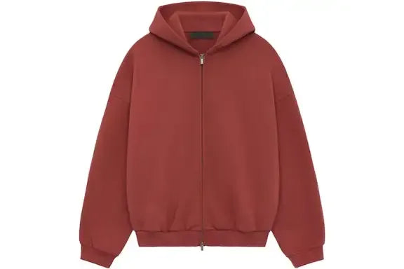 Fear of God Essentials Heavy Fleece Fullzip Hoodie Crimson